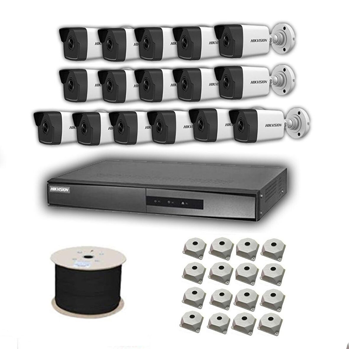 Hikvision 4 Megapiksel HD 1920x1080 IP Kamera Güvenlik Kamerası Seti 16'lı