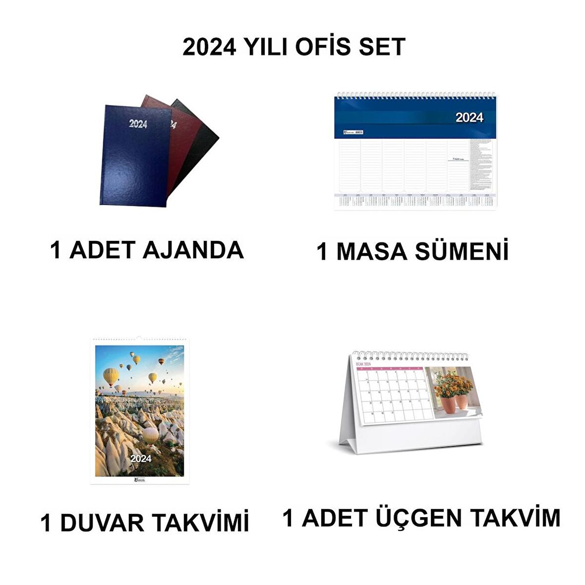 2024 Ofis Set (AJANDA-MASA SÜMENİ-DUVAR TAKVİMİ-MASA TAKVİMİ)