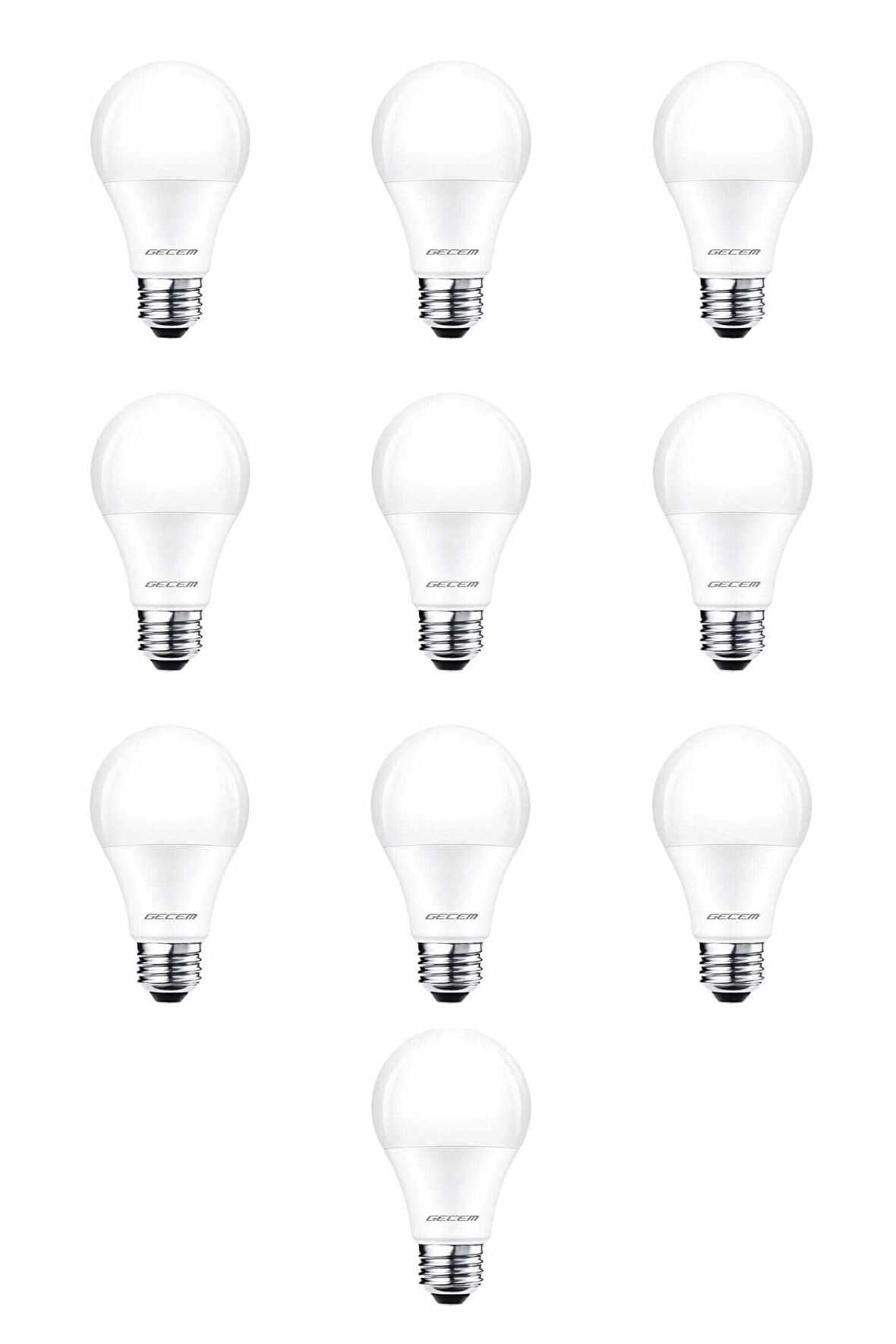 10 Adet Gecem 9W Led Ampul E27 Duy 6500K - Beyaz Işık