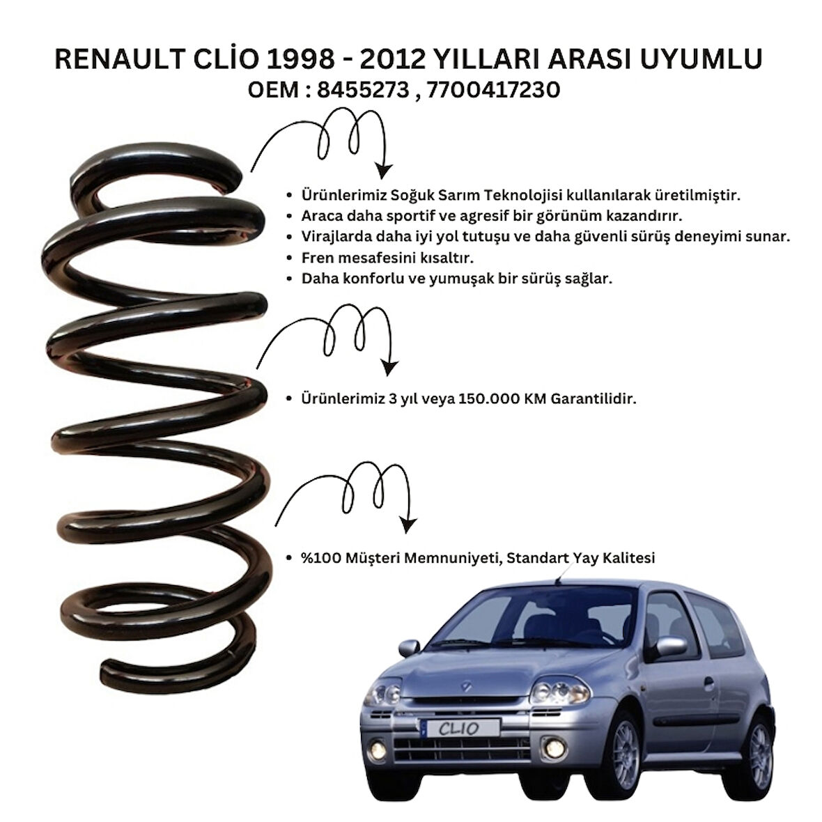 2 Adet Standart Yay ST127005F – Renault Clio (1998-2012) Ön Helezon Yay Takımı