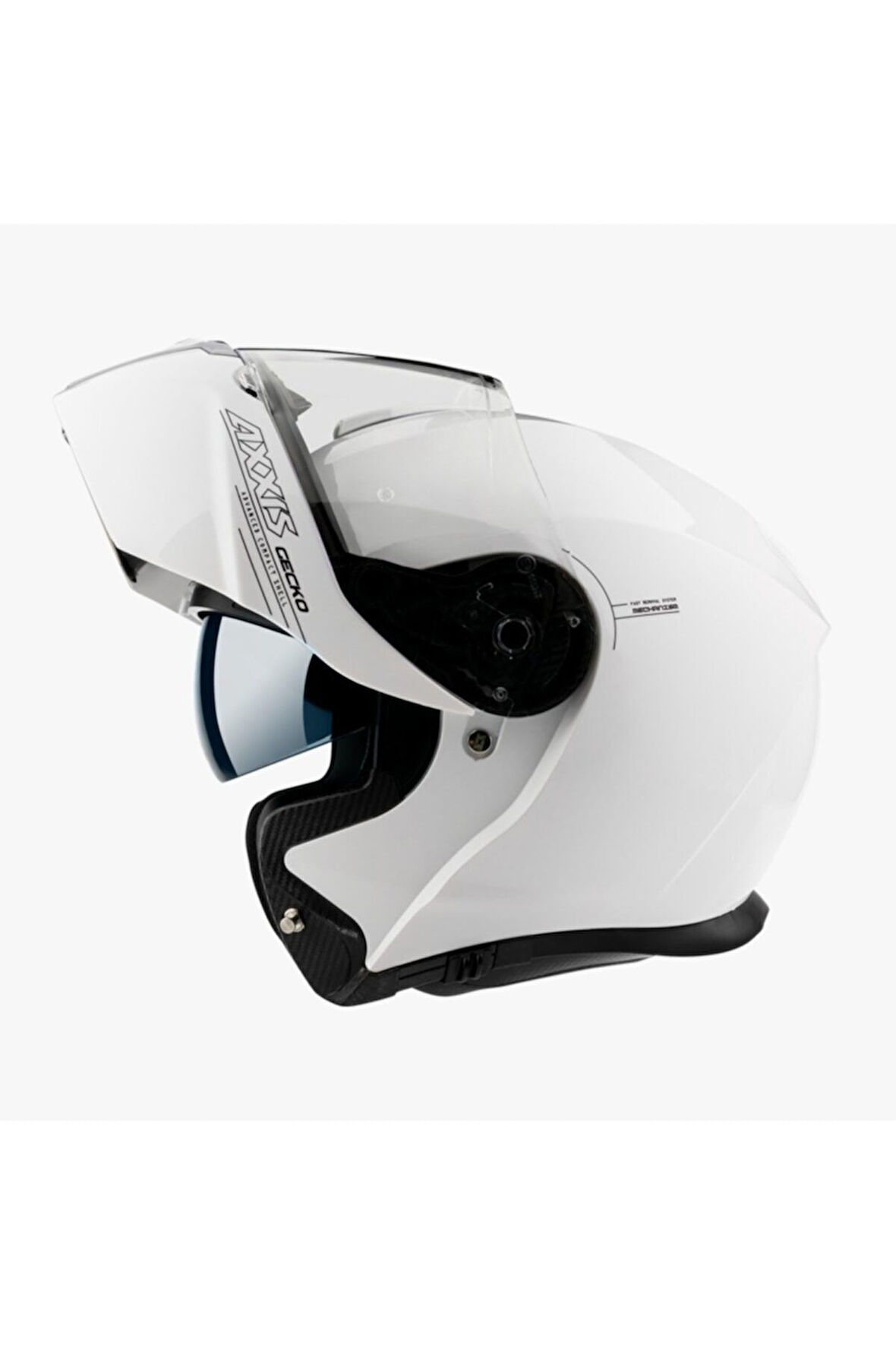Motorüzgar'dan Gecko Sv Solıd A0 Gloss Pearl Beyaz Çene Açılır Motosiklet Kaskı  XS