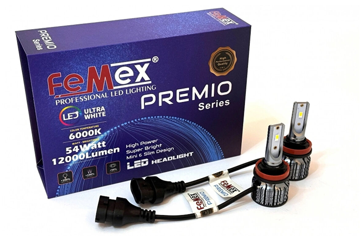 Femex Premio H11 Şimşek Etkili Led Xenon 54W 12.000 Lumen