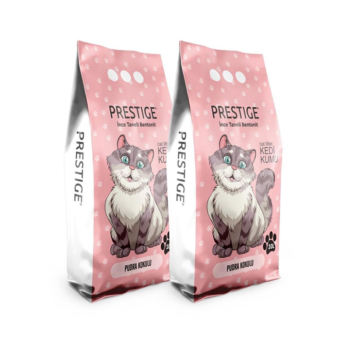 PRESTİGE BEBEK PUDRALI 10lt X 2 DOĞAL KEDİ KUMU