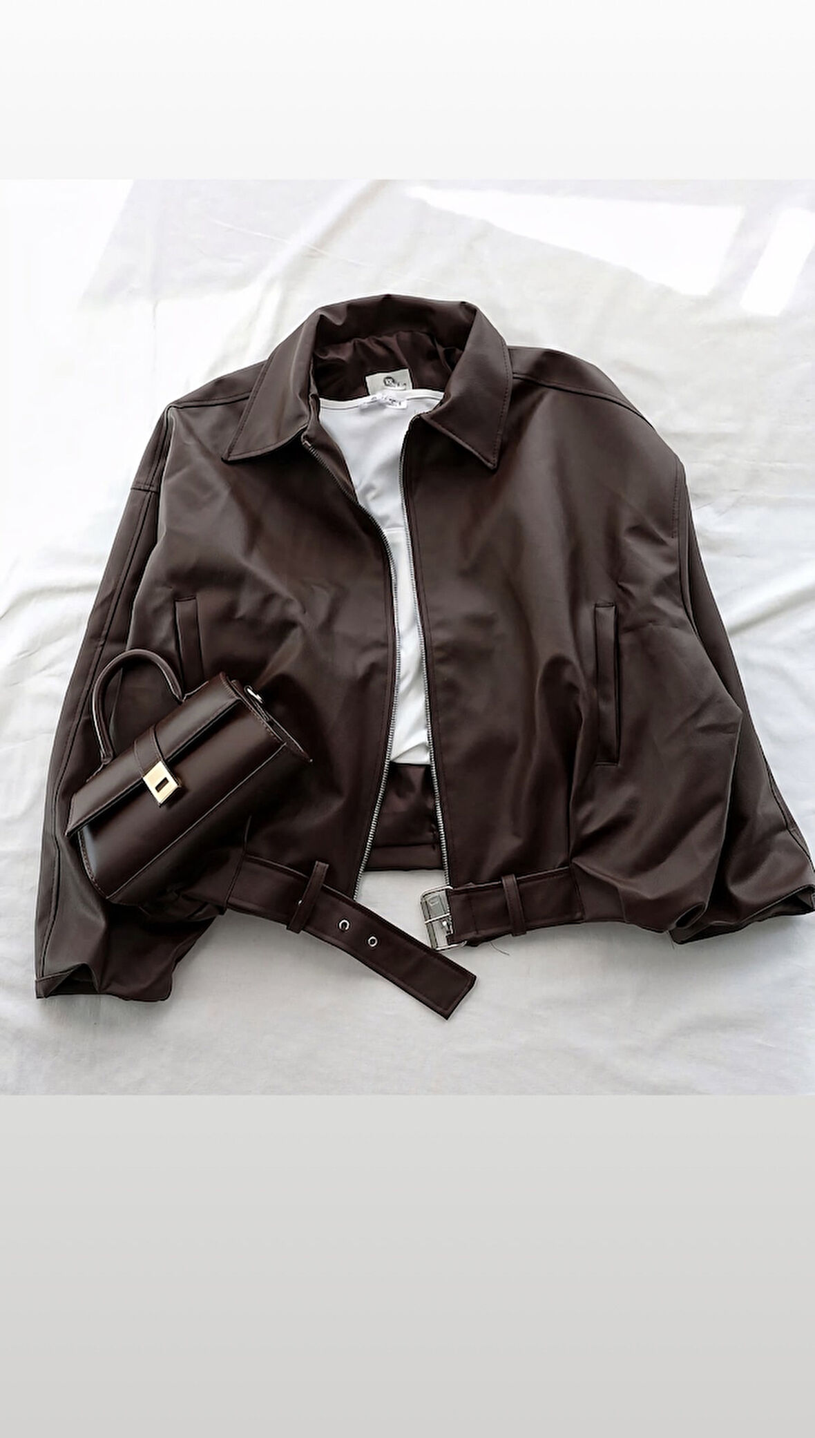 PRİFALDİ OVERSİZE BOMBER DERİ CEKET