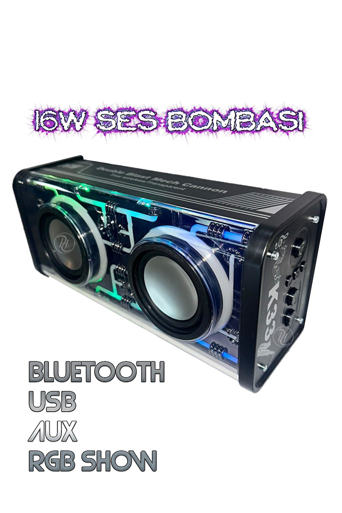 Ses Bombası 16Watt Yüksek Ses RGB Işık Show Bluetooth Aux Usb Takılır Hoparlör Büyük By Müzik Çalar 