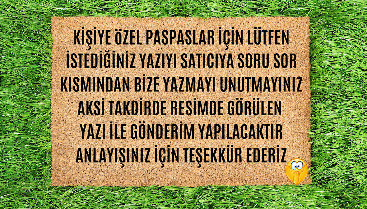 Kapı Önü Paspası Kişiye Özel Yazı Yazılır Koko Model Welcome PK-1596