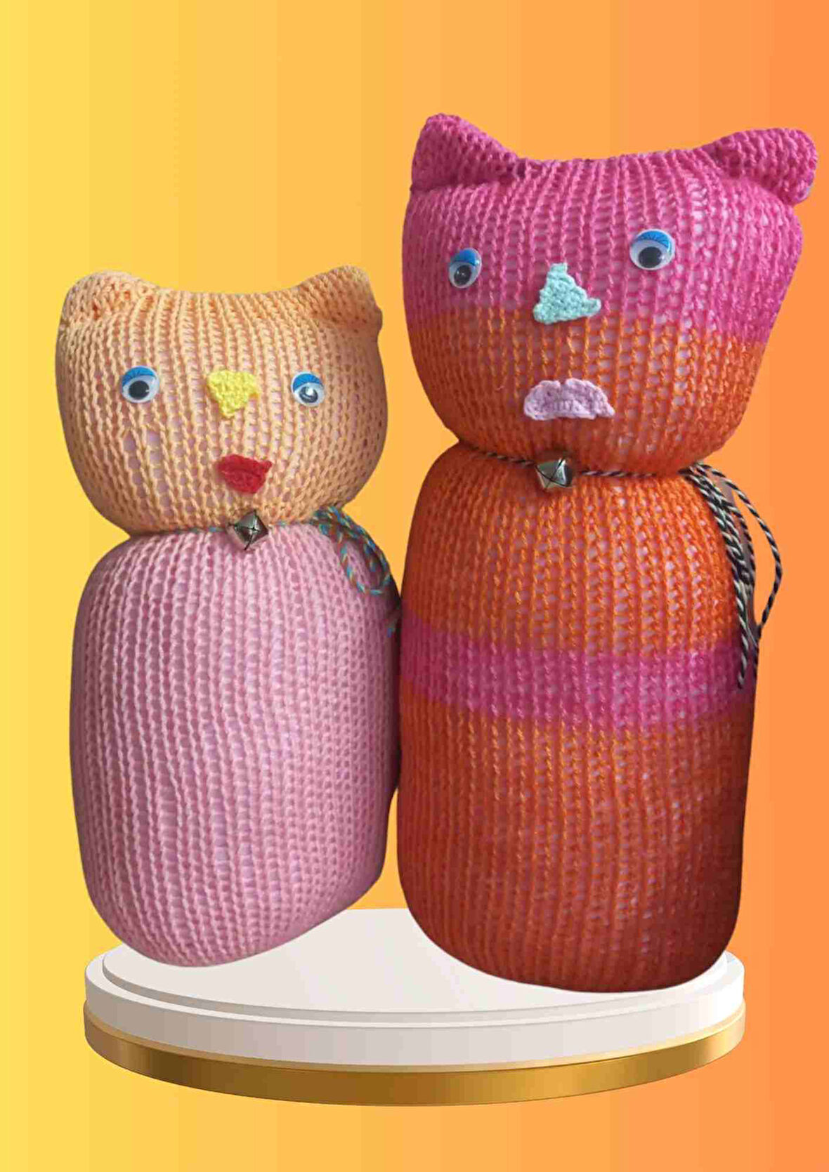 Tıkırık Örgü Yastık Uyku ve Oyun Arkadaşı Şeker&Fıstık - 35 cm-45 cm