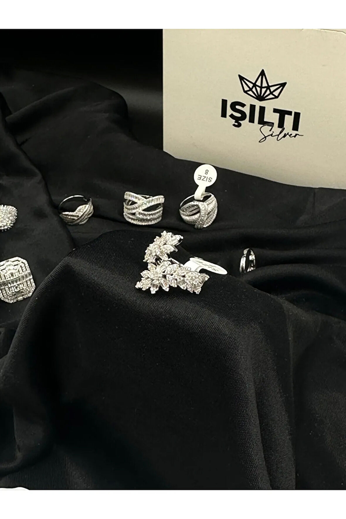 925 Gümüş | Pırlanta Tasarımlı Sarmaşık Yaprak Yüzük