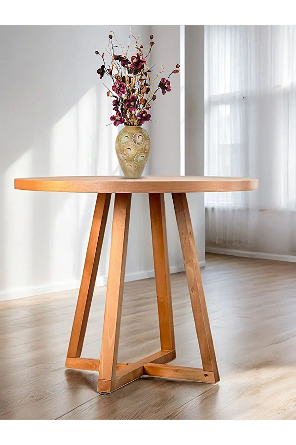 Piramid Natural Ahşap Yemek Masası 90x90