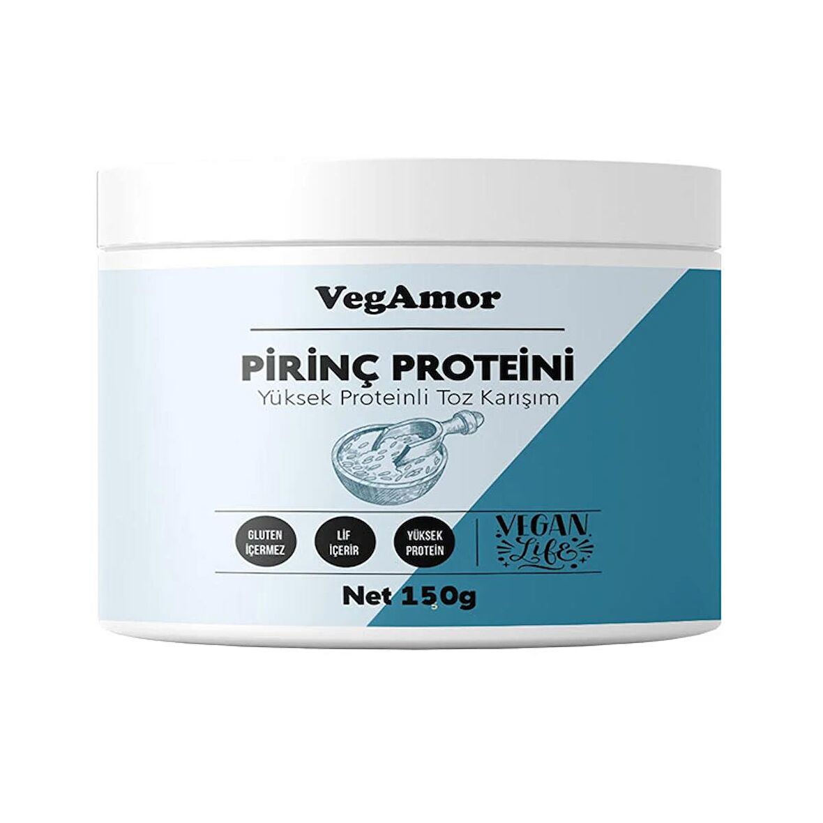 Pirinç Proteini – Yüksek Proteinli Vegan Toz Karışım – 150 g – VegAmor