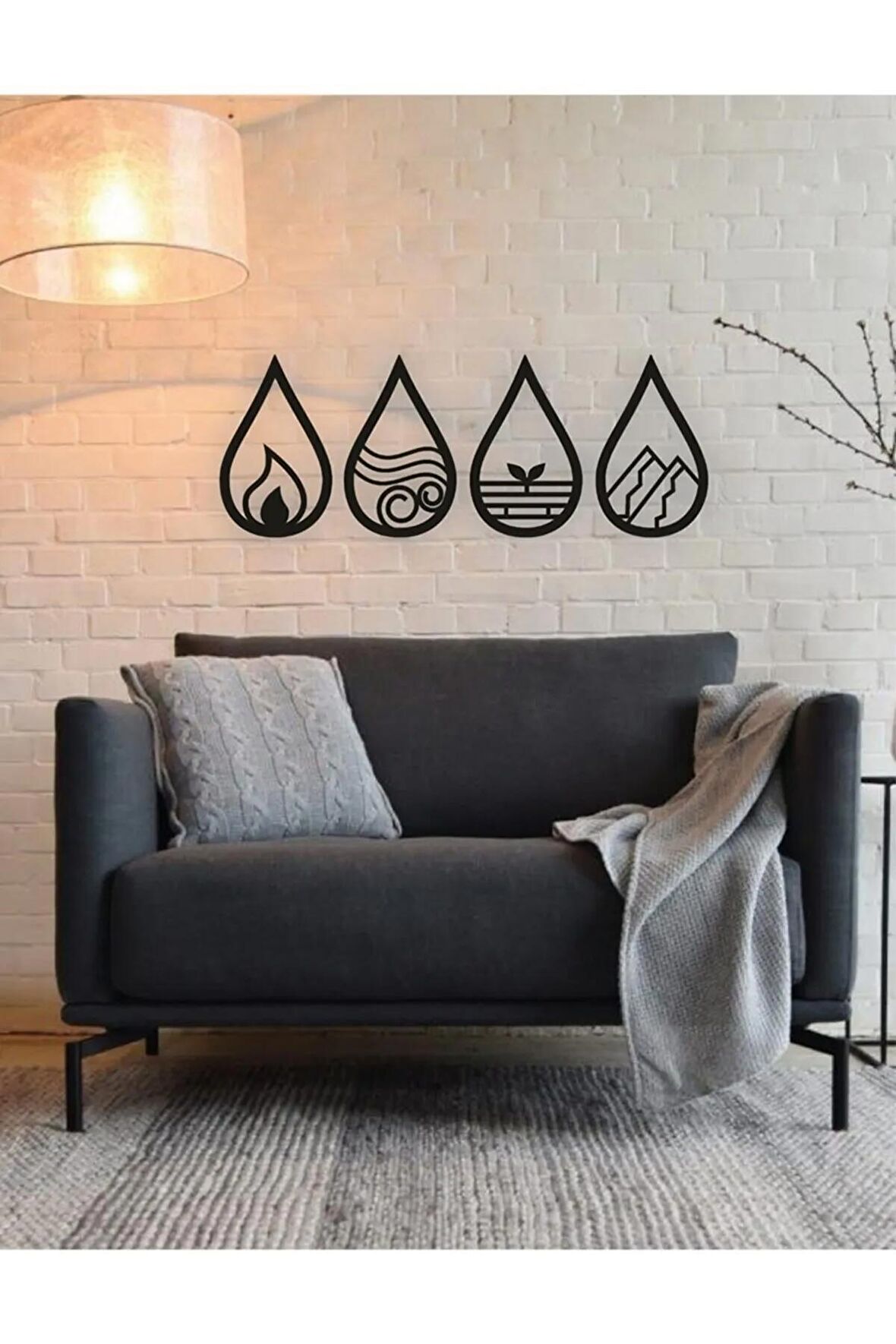 Damla 4 Element Ahşap Duvar Dekoru