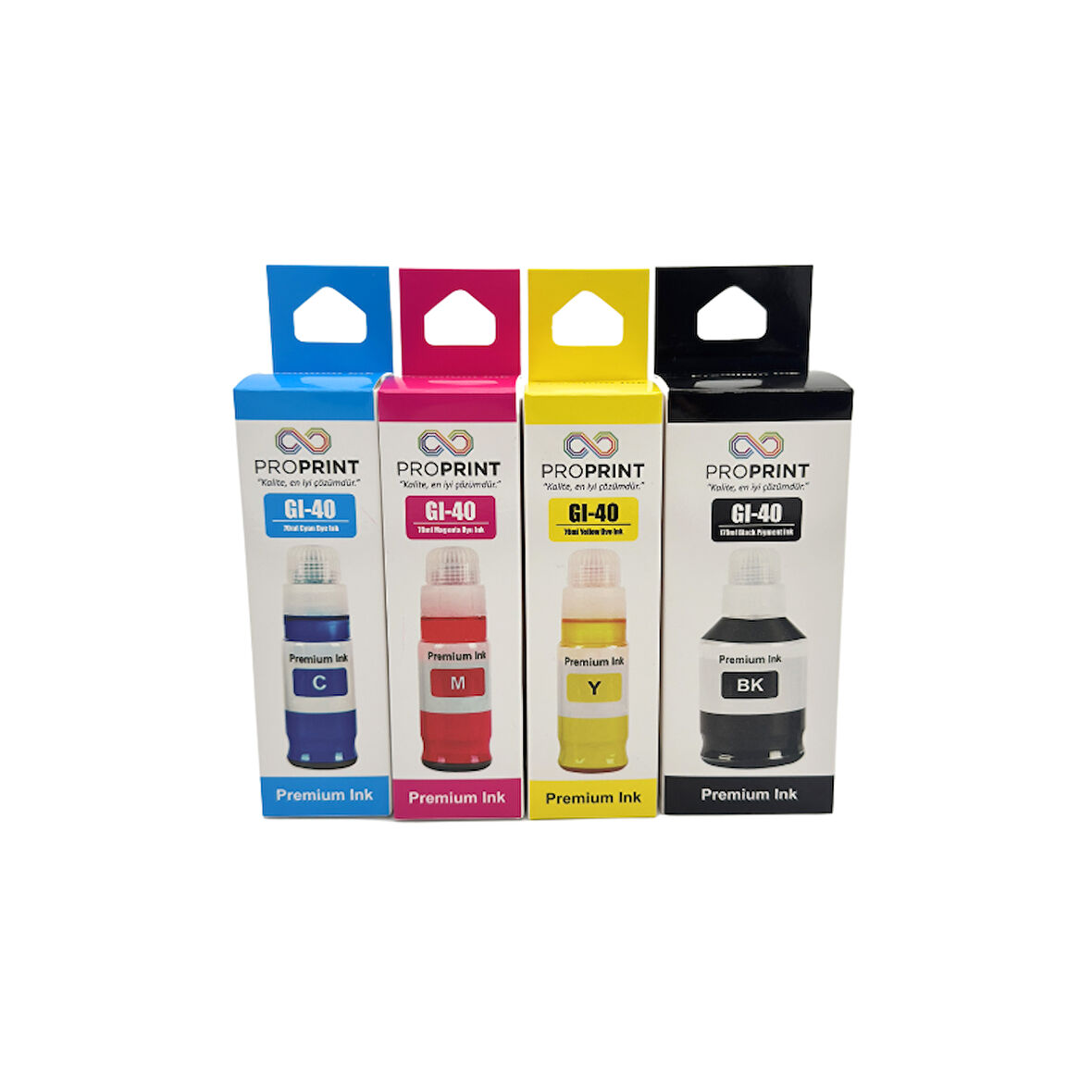 ProPrint Canon GI-40 Muadil Mürekkep Seti 4 Renk Siyah 170ML Renkliler 70 ML - G6040