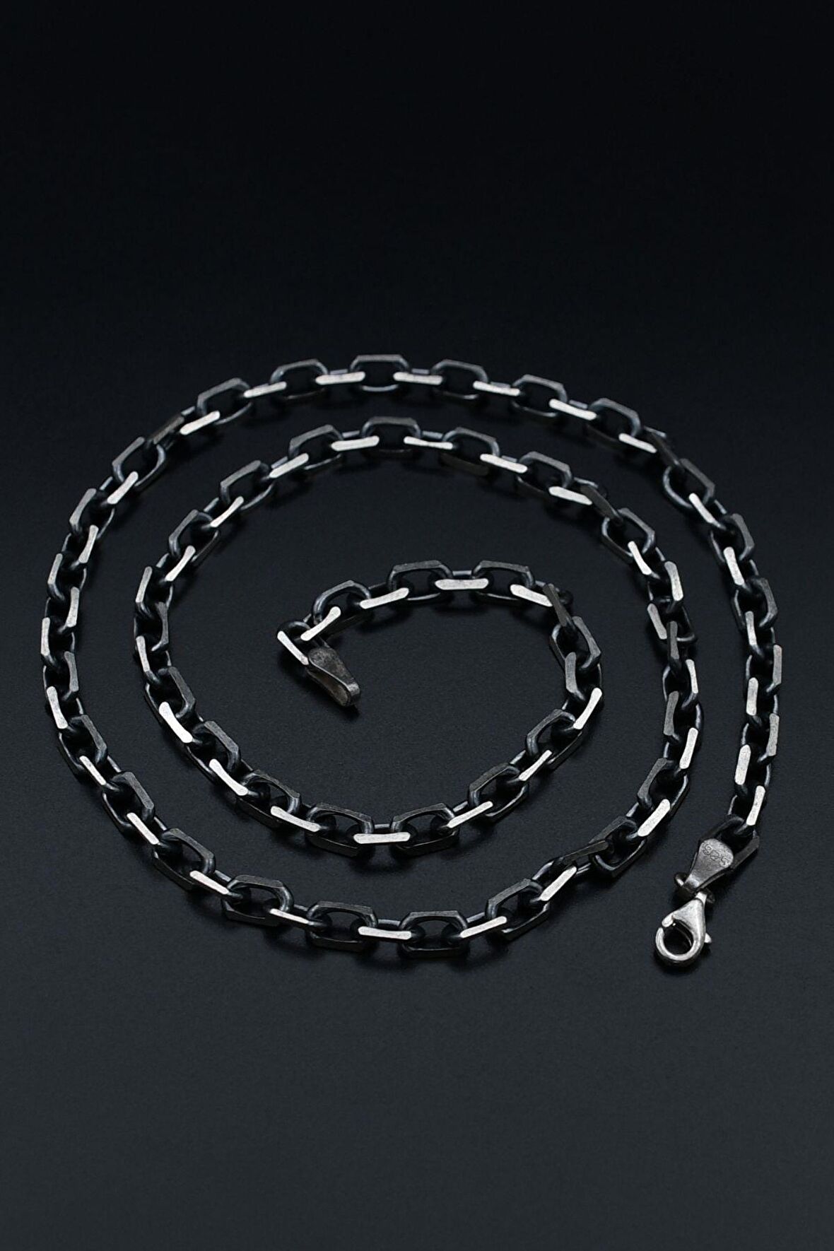 Gemici Zincir 925 Ayar Gümüş 5 MM Oksitlı