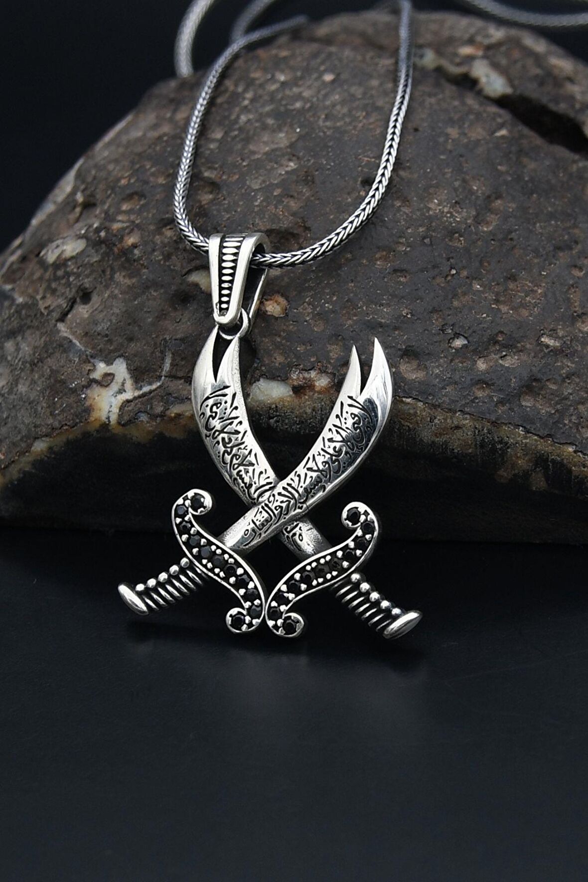 Hz. Ali Zülfikar Kılıcı Gümüş Kolye Zincir 925 Ayar