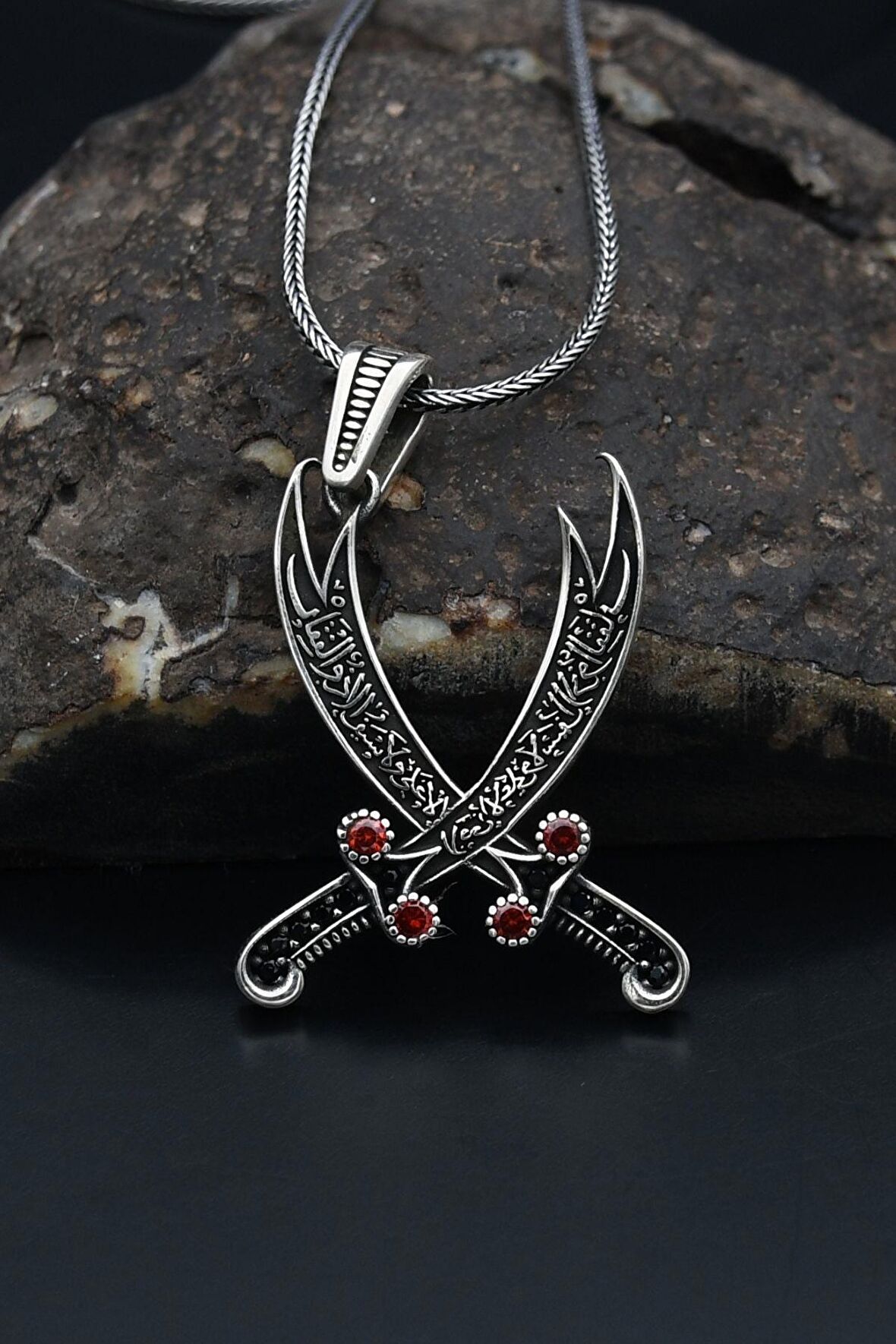 Hz. Ali Zülfikar Kılıcı Gümüş Kolye Zincir 925 Ayar