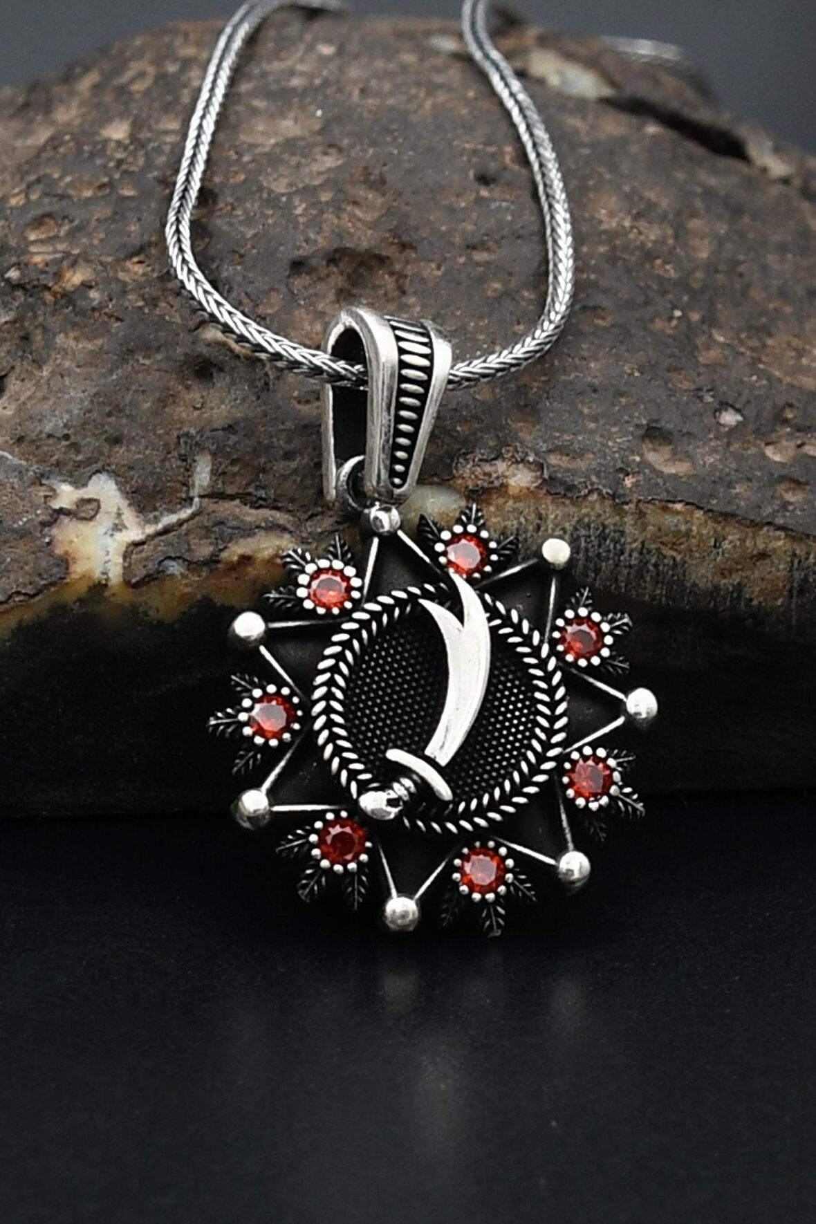 Gümüş Kolye Zincir 925 Ayar Hz. Ali Kılıcı 