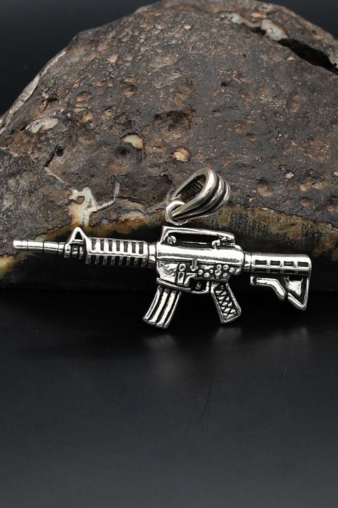 925 Ayar Gümüş Silah Modelı Kolye Ucu 