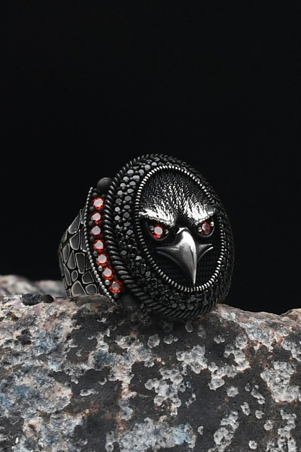 Kartal Figürlü 925 Ayar Gümüş Erkek Yüzüğü 901044