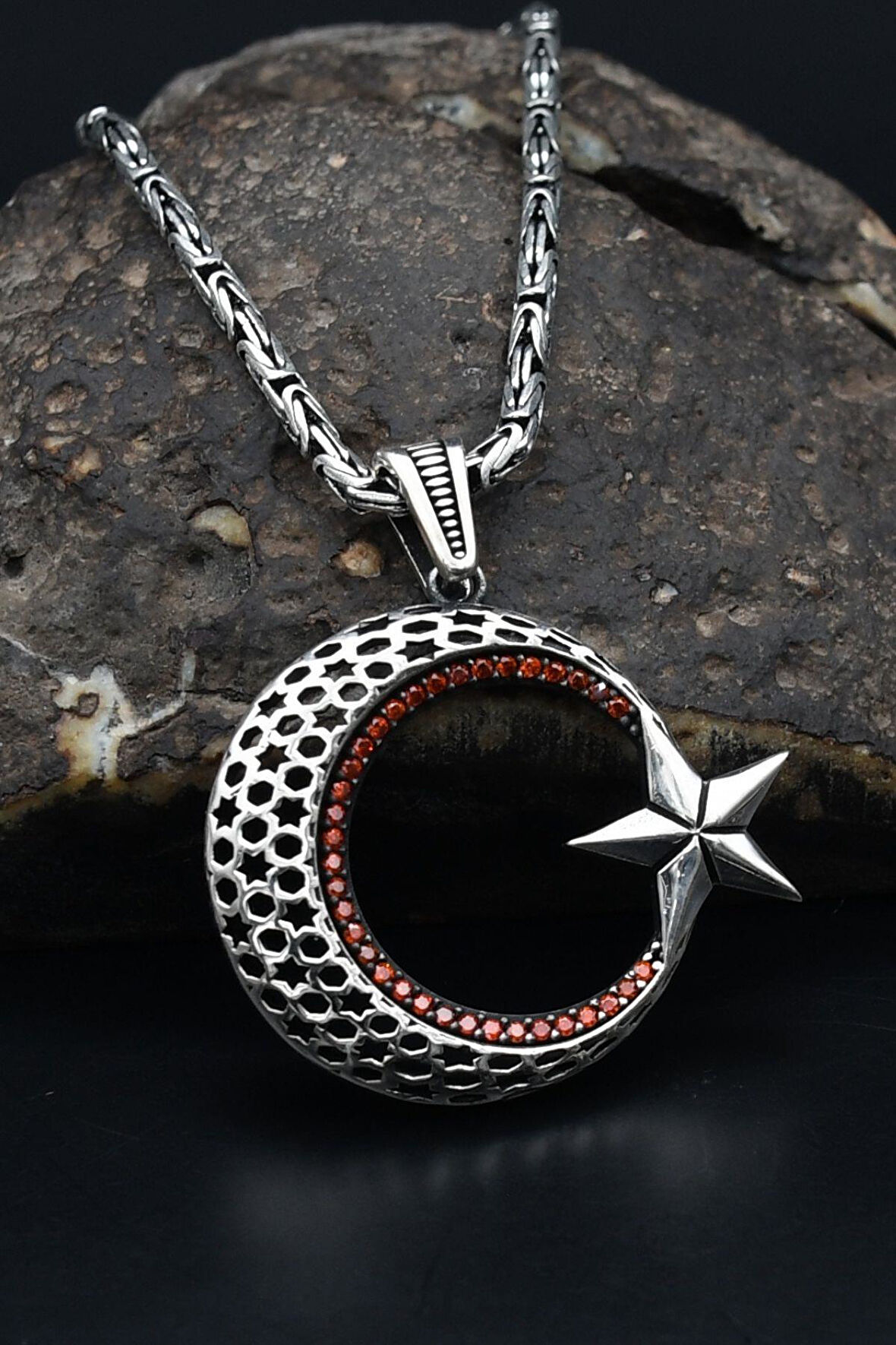 Ay Yıldızlı (AYYILDIZLI) 925 Ayar Gümüş Kolye 901079