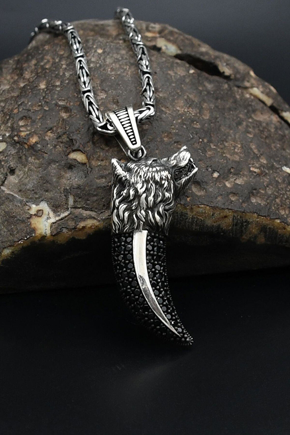 Kurt Dişi 925 Ayar Erkek Gümüş Kolye Kral Zincir 2Mm 901583