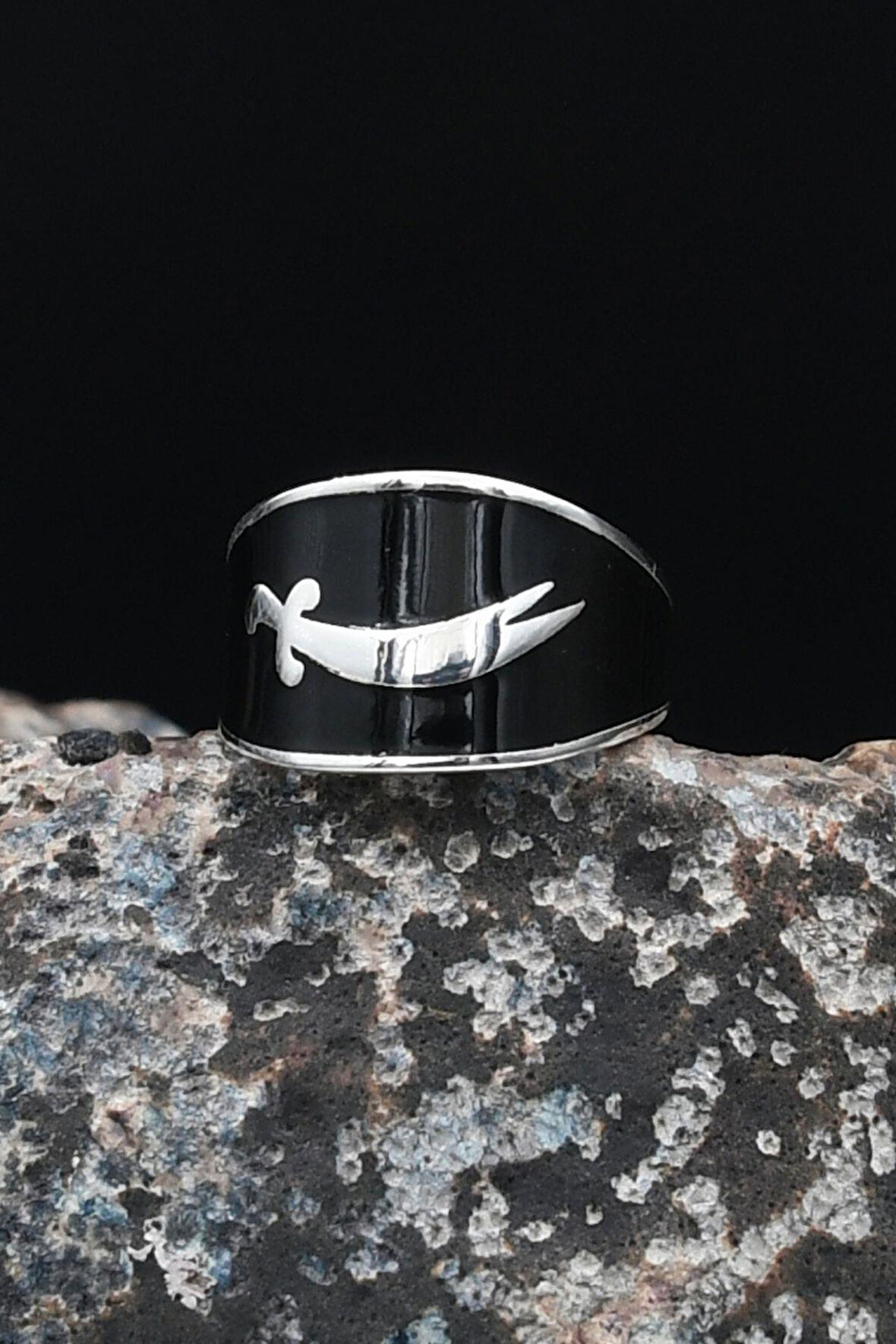 Zülfikar Hz. Ali'nin Kılıcı Mineli 925 Ayar Gümüş Erkek Yüzüğü 901628