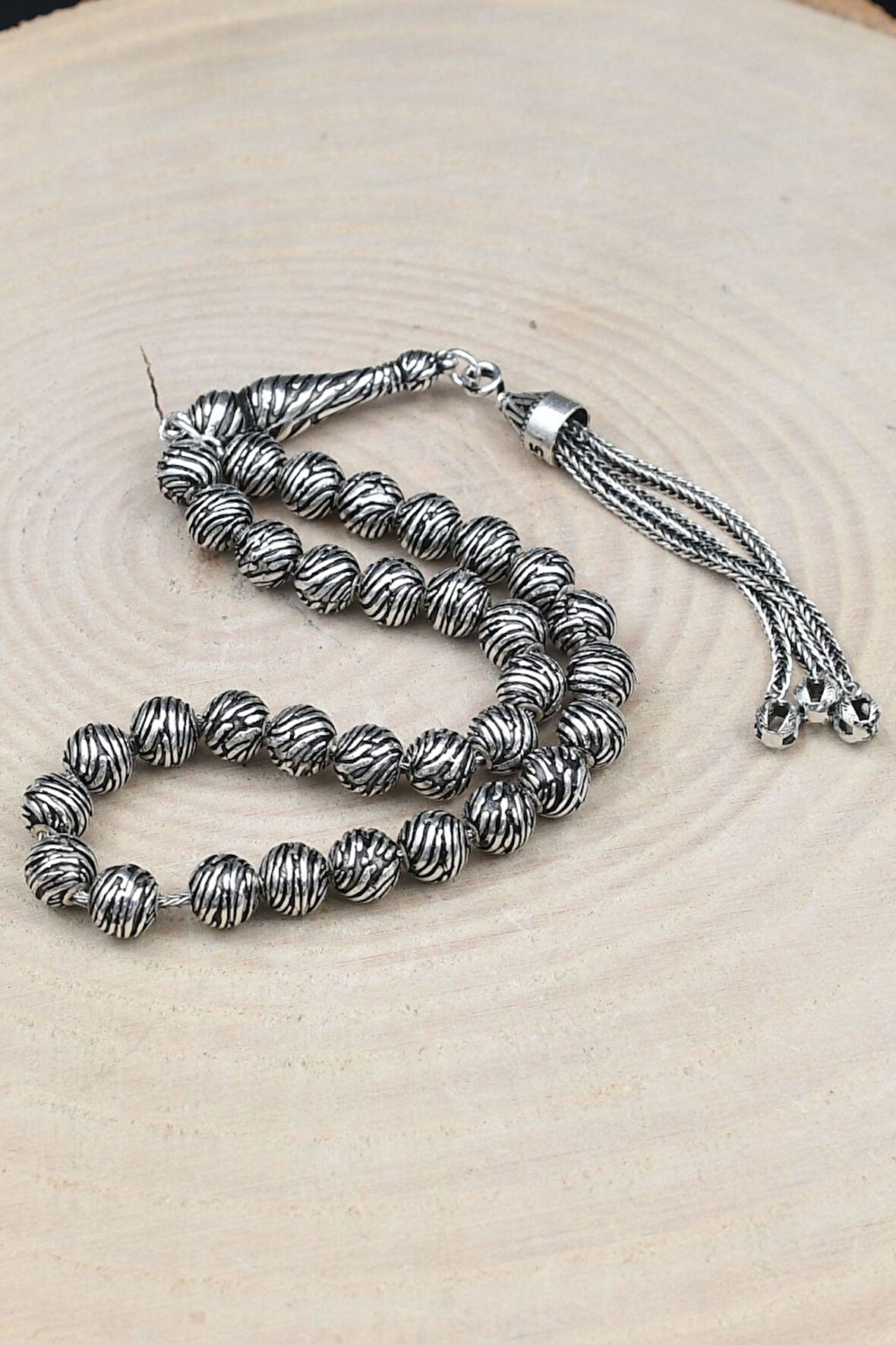 Erkek 925 Ayar Gümüş Tesbih küçük Boy -30 Gr- 901696