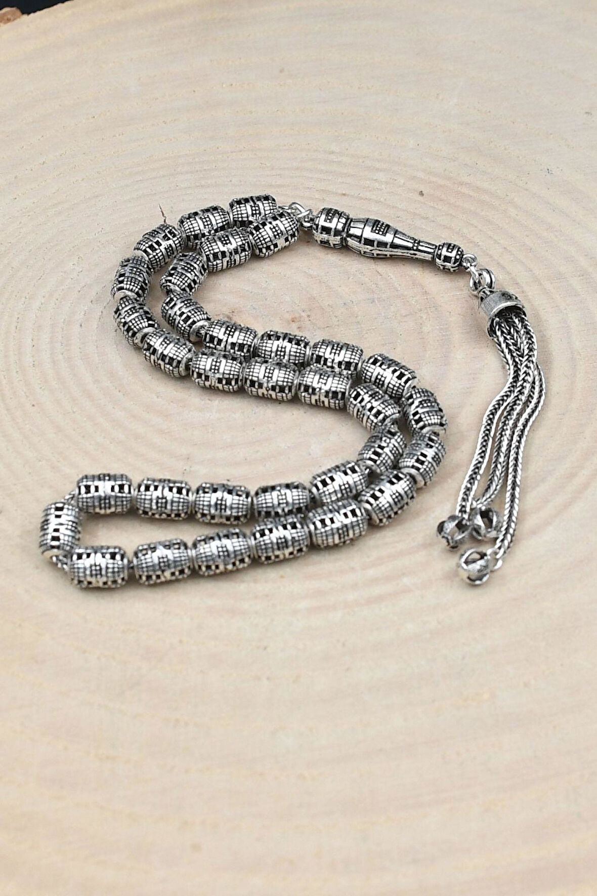 Erkek 925 Ayar Gümüş Tesbih Orta Boy -25 Gr- 901698