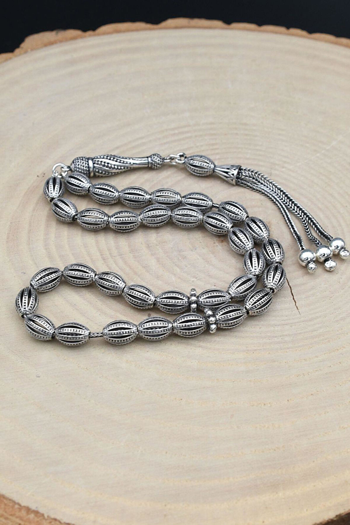 Erkek 925 Ayar Gümüş Tesbih Orta Boy -26 Gr- 901699