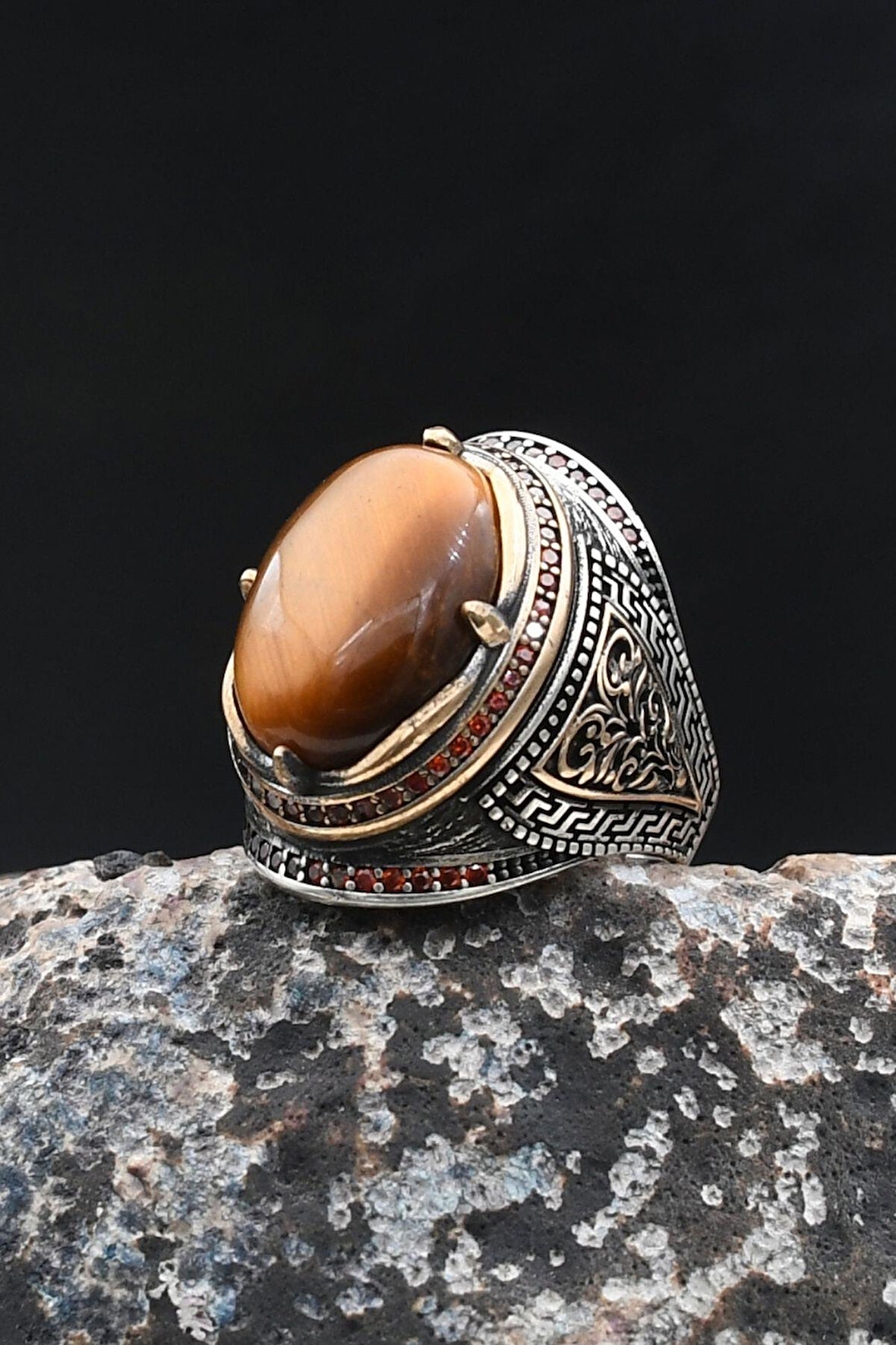 Kaplangözü Taşlı 925 Ayar Gümüş Yüzük Zirkon Taş Süslemeli 902022