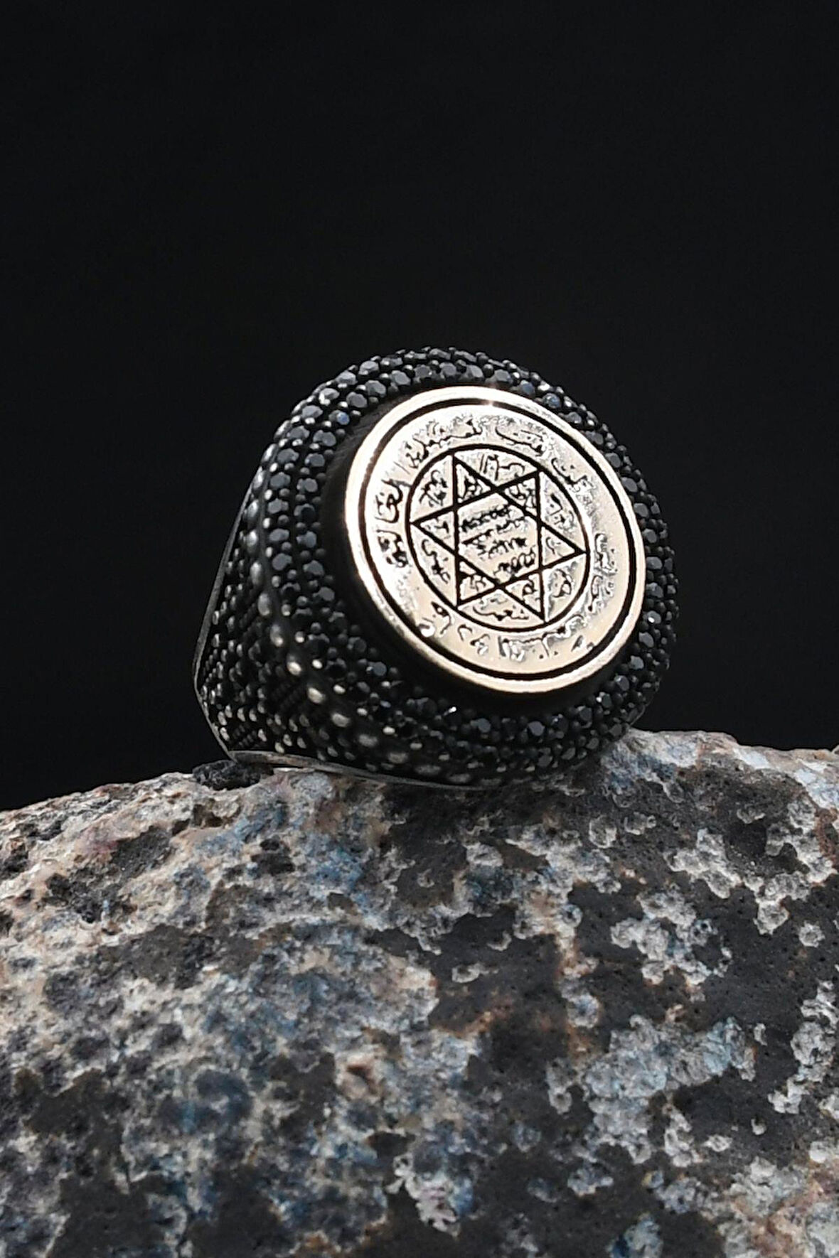 Hz. Süleyman Mührü 925 Ayar Gümüş Yüzük 902039