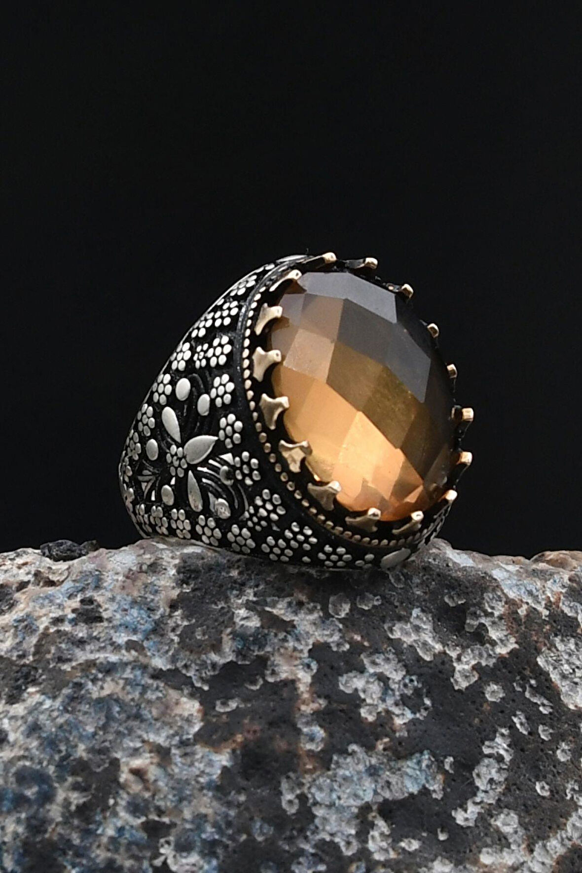 Zultanit Taşlı 925 Ayar Gümüş Yüzük 902058