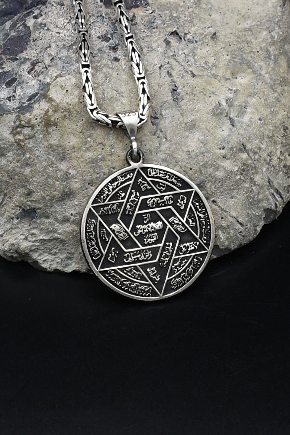 Hz. Süleyman Mührü 925 Ayar Gümüş Kolye Kral Zincir 2Mm 902163