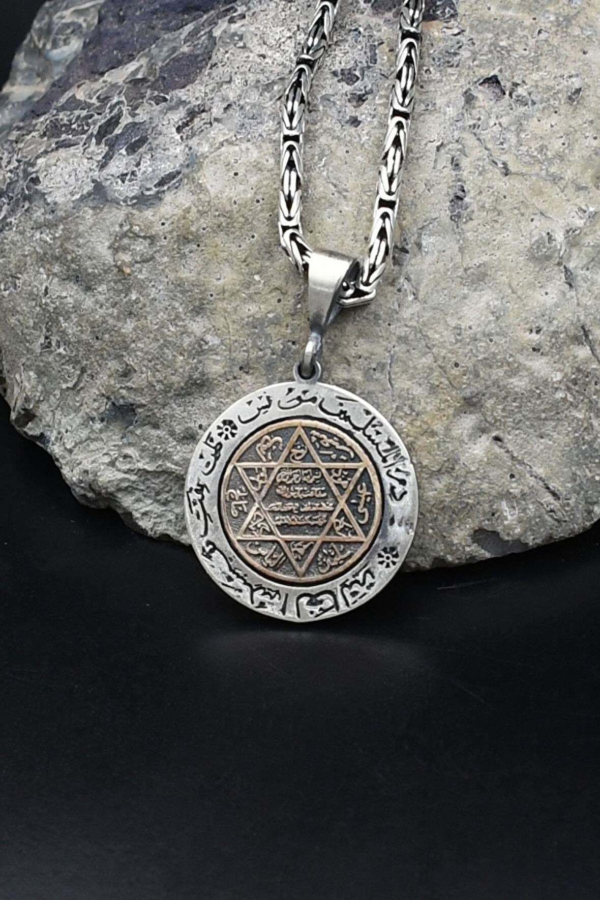 Hz. Süleyman Mührü 925 Ayar Gümüş Kolye Kral Zincir 2Mm 902182