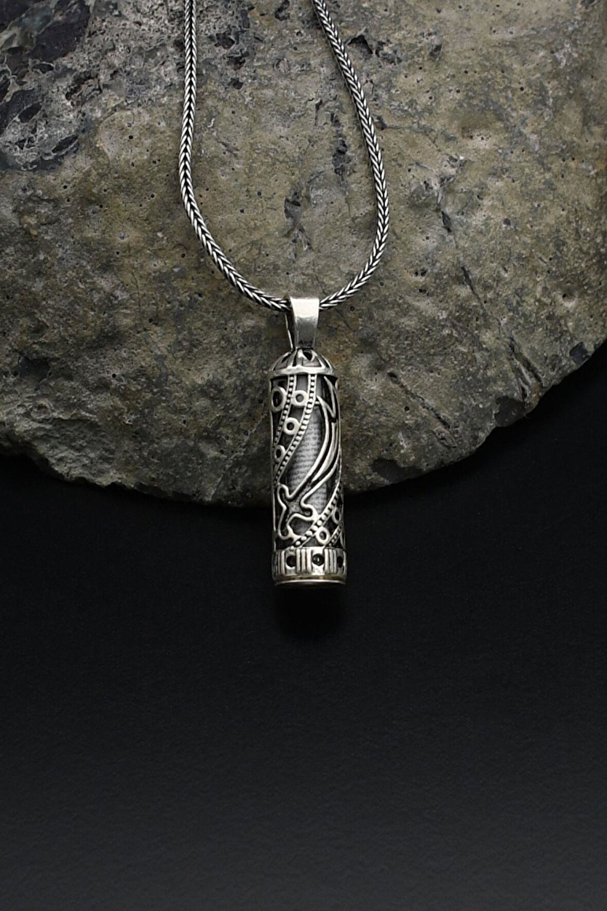 Hz. Ali Zülfikar Kılıcı Cevşen 925 Ayar Gümüş Kolye Zincir 902139