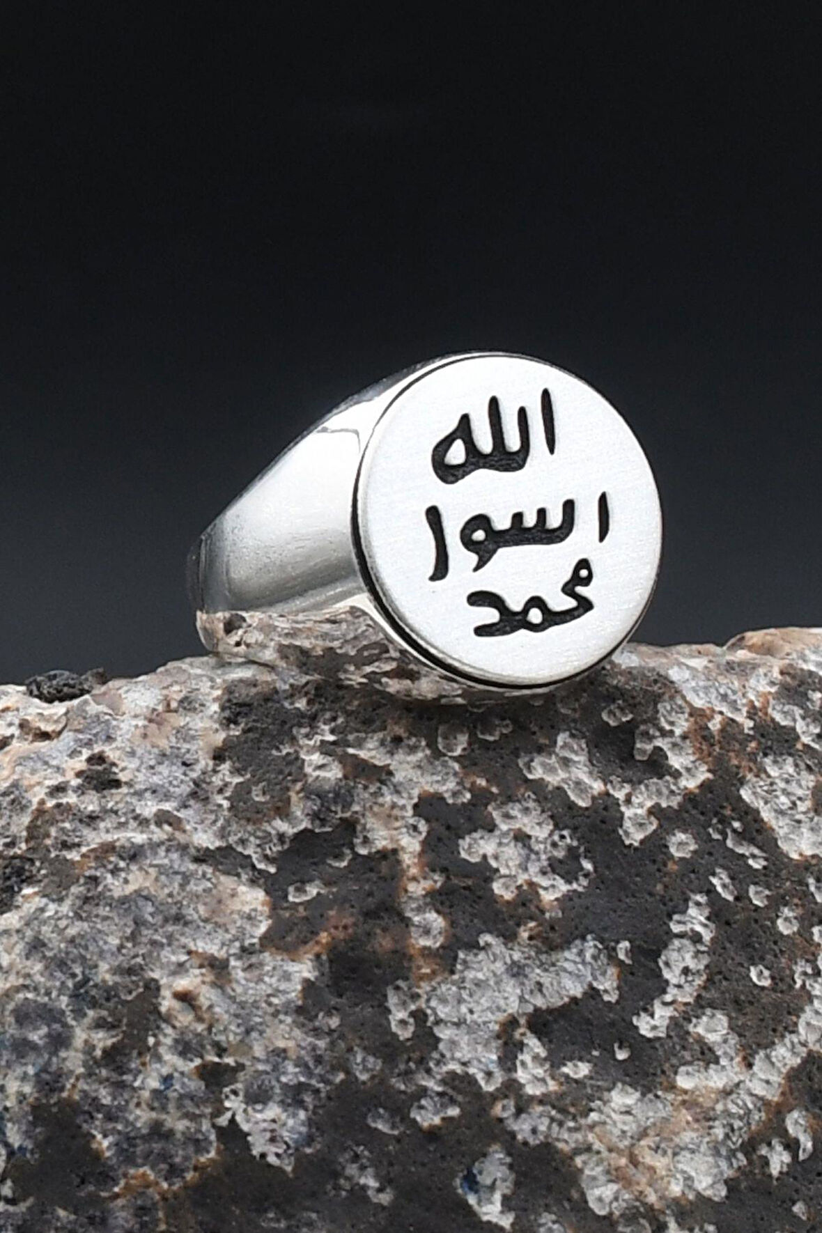 925 Ayar Gümüş Yüzük Mührü Şerif Sade Kasa 902363