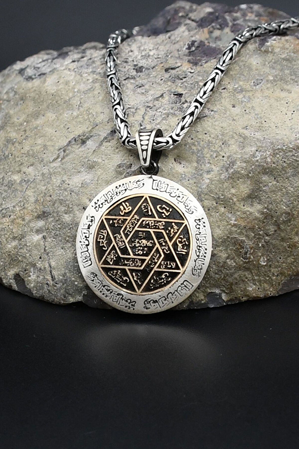 Hz. Süleyman Mührü 925 Ayar Gümüş Kolye Kral Zincir 2Mm 902414