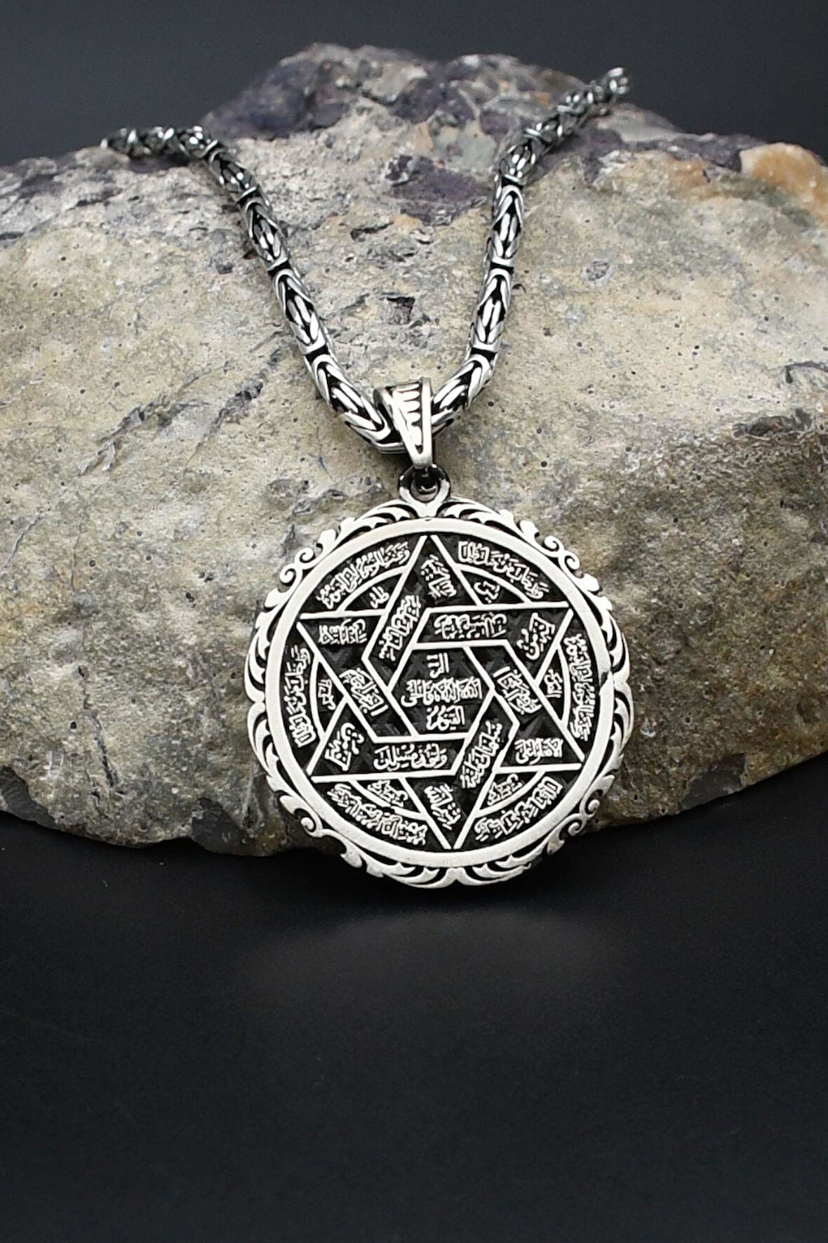 Hz. Süleyman Mührü 925 Ayar Gümüş Kolye Kral Zincir 2Mm 902425