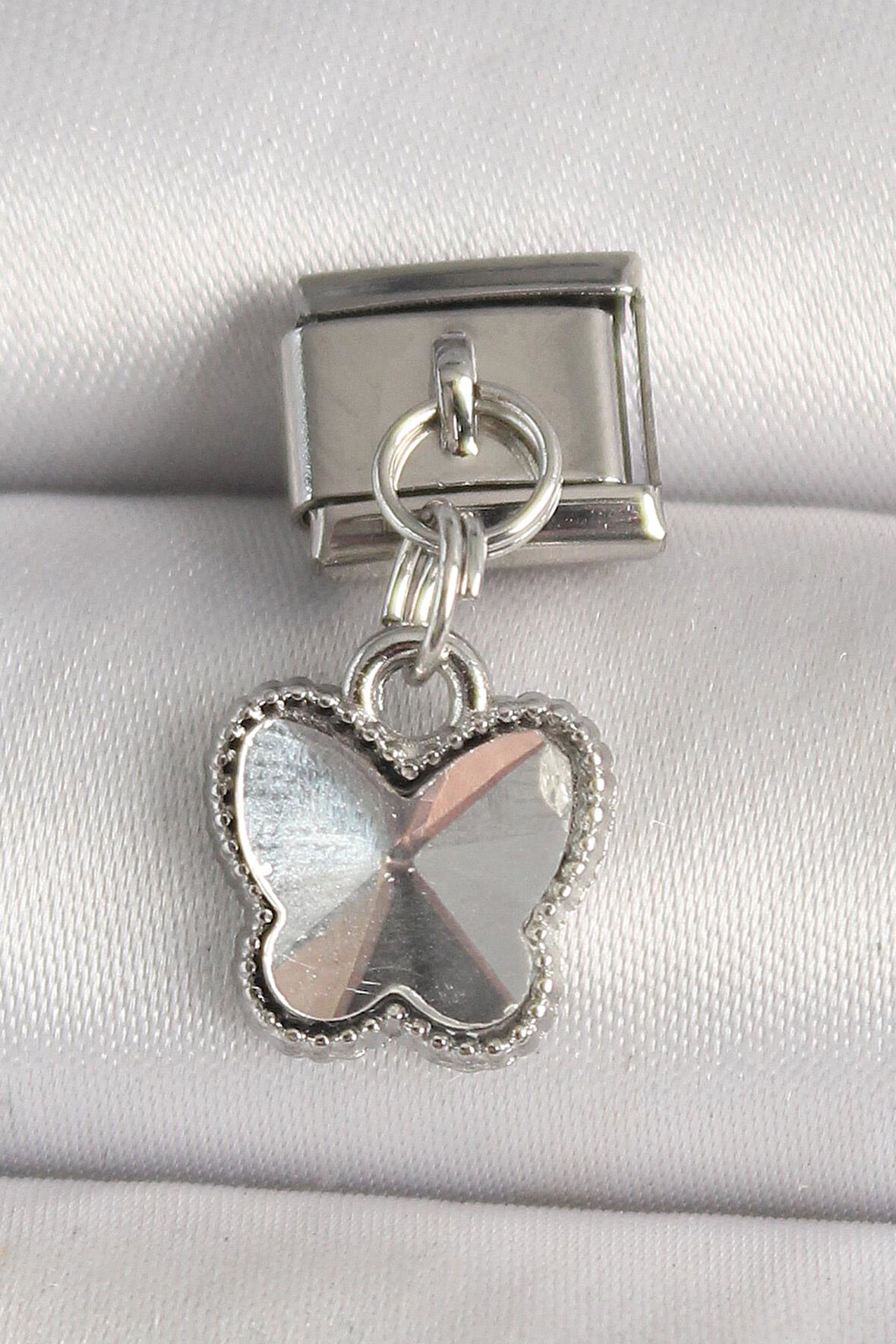 316L Çelik Gümüş Renk Kelebek Model Nomination Charm