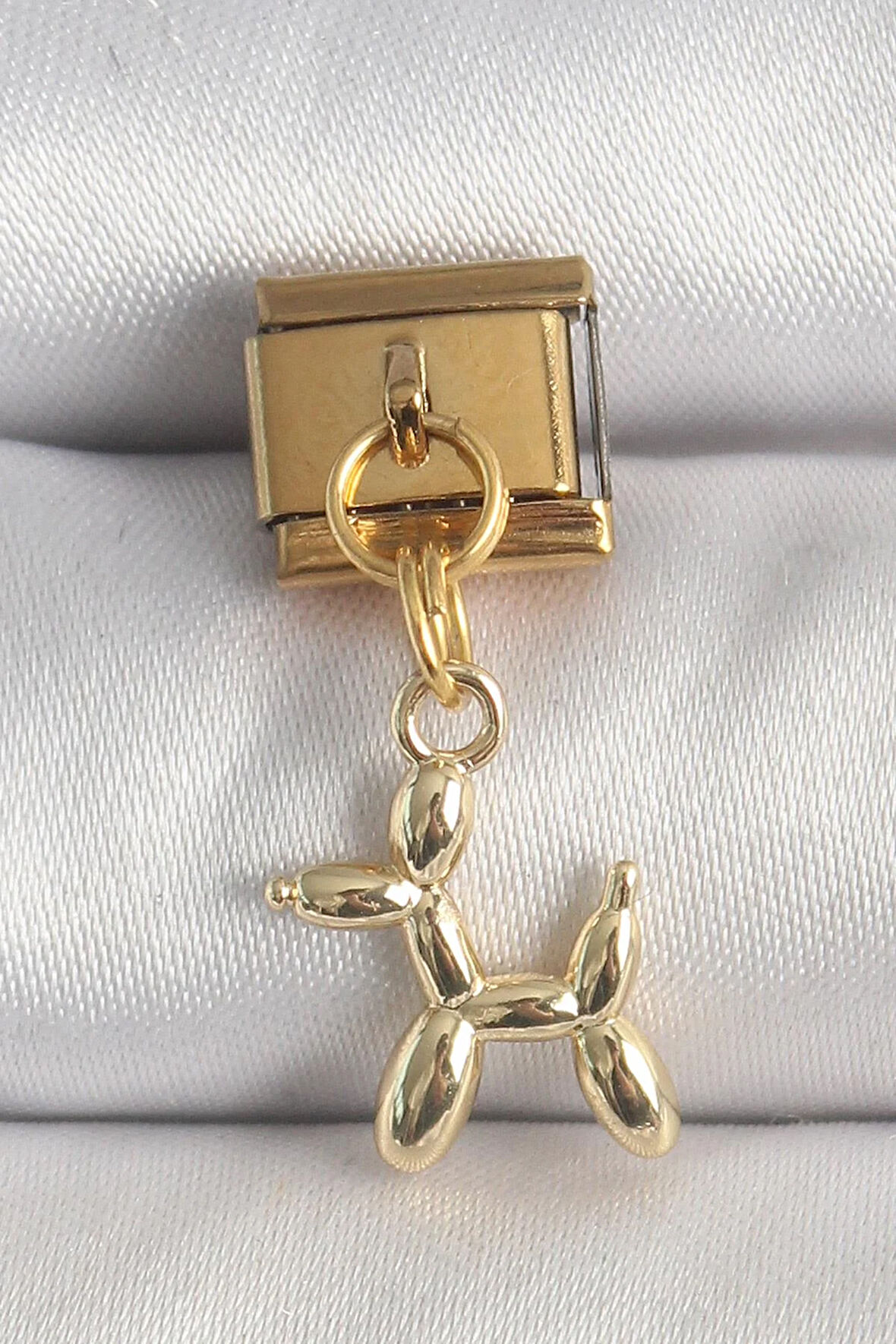 316L Çelik Gold Renk Sallantı Balan Köpek Model Nomination Charm