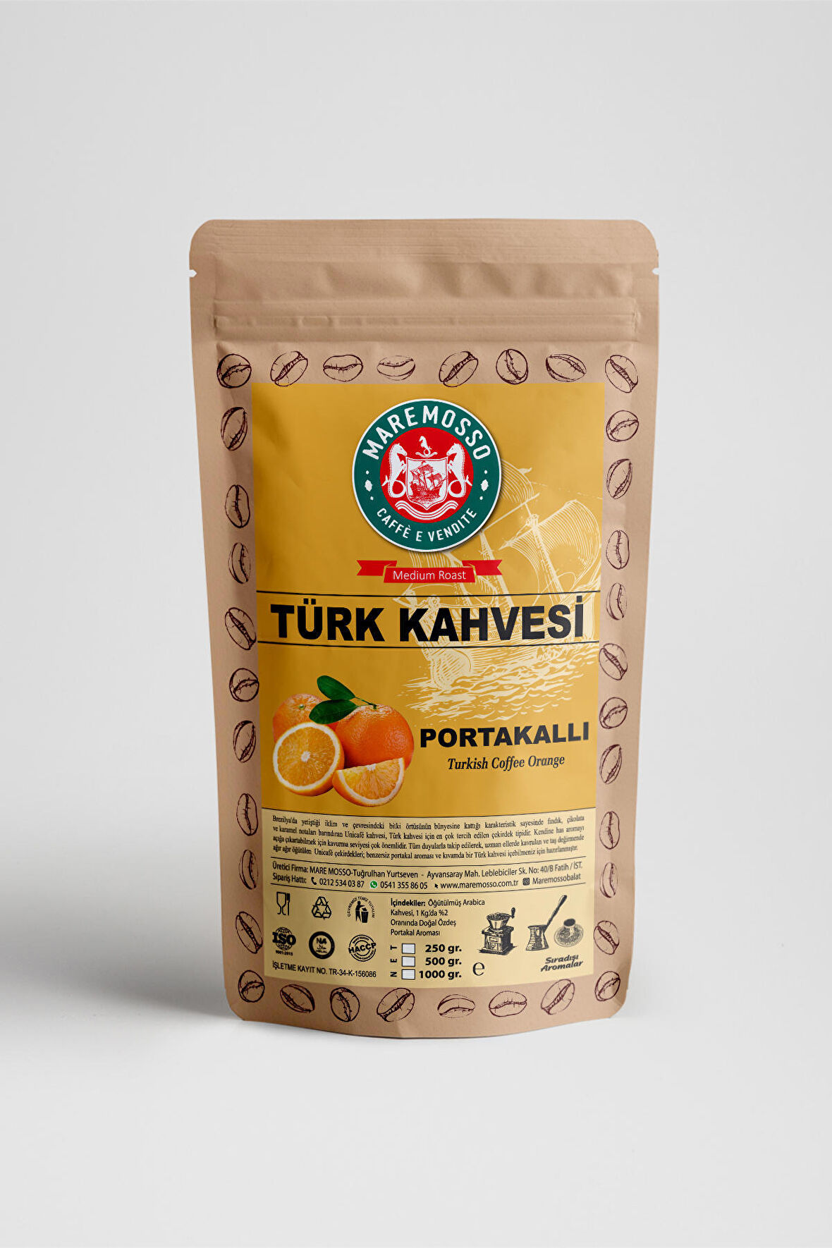 Mare Mosso 250 gr Portakallı Türk Kahvesi