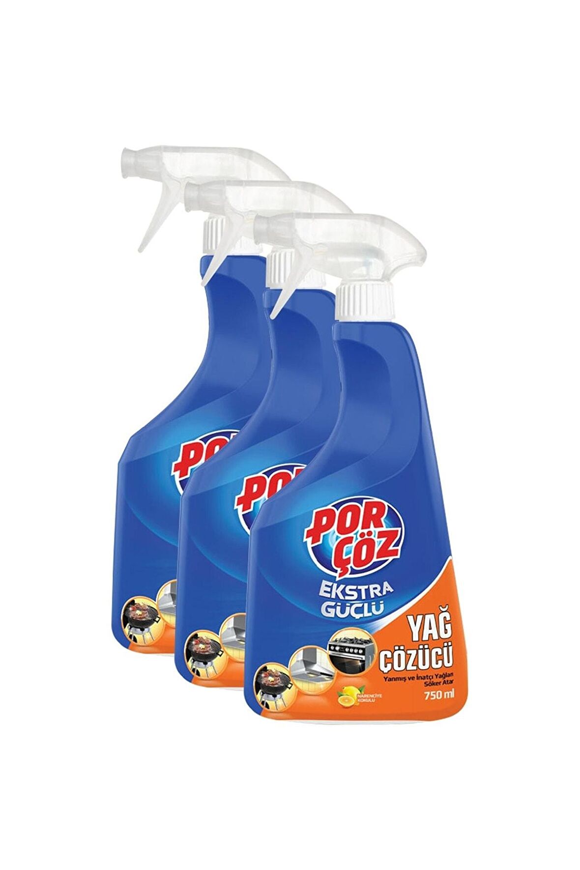 Porçöz 3x750 ml Yağ Çözücü Sprey