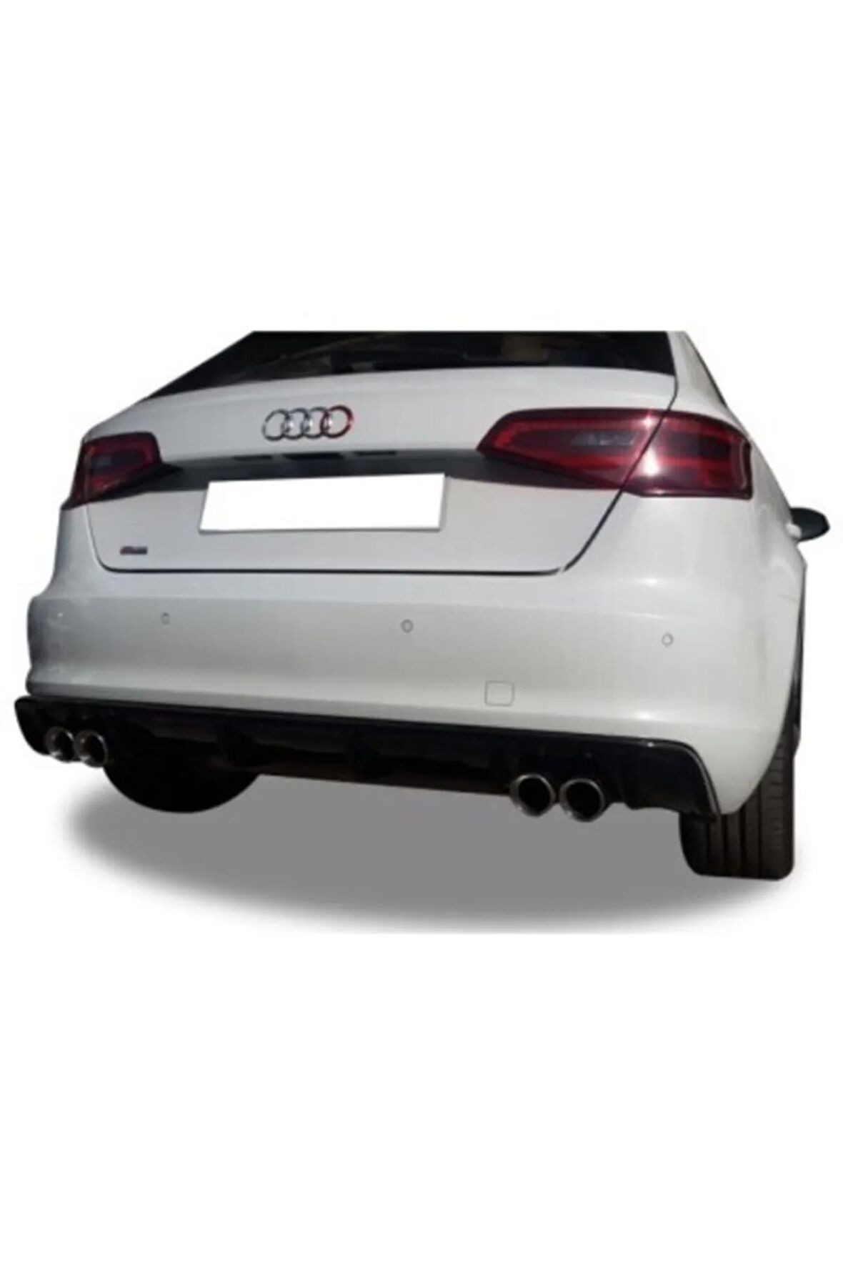 Audi A3 8v 2012 - 2016 Uyumlu Plastik Arka Tampon Eki - Difüzör (plastik)