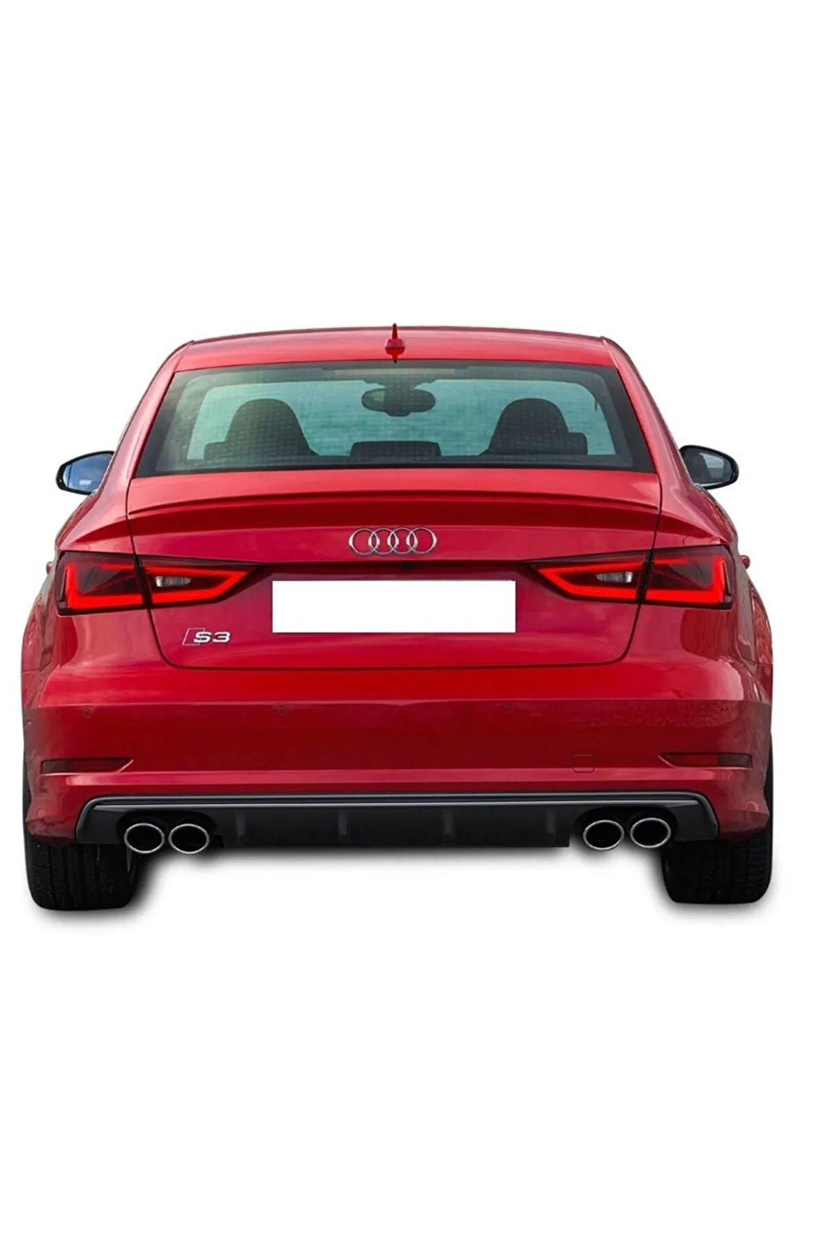 Audi A3 8v Sedan 2012 - 2016 S-line S3 Arka Tampon Eki - Difüzör (plastik)