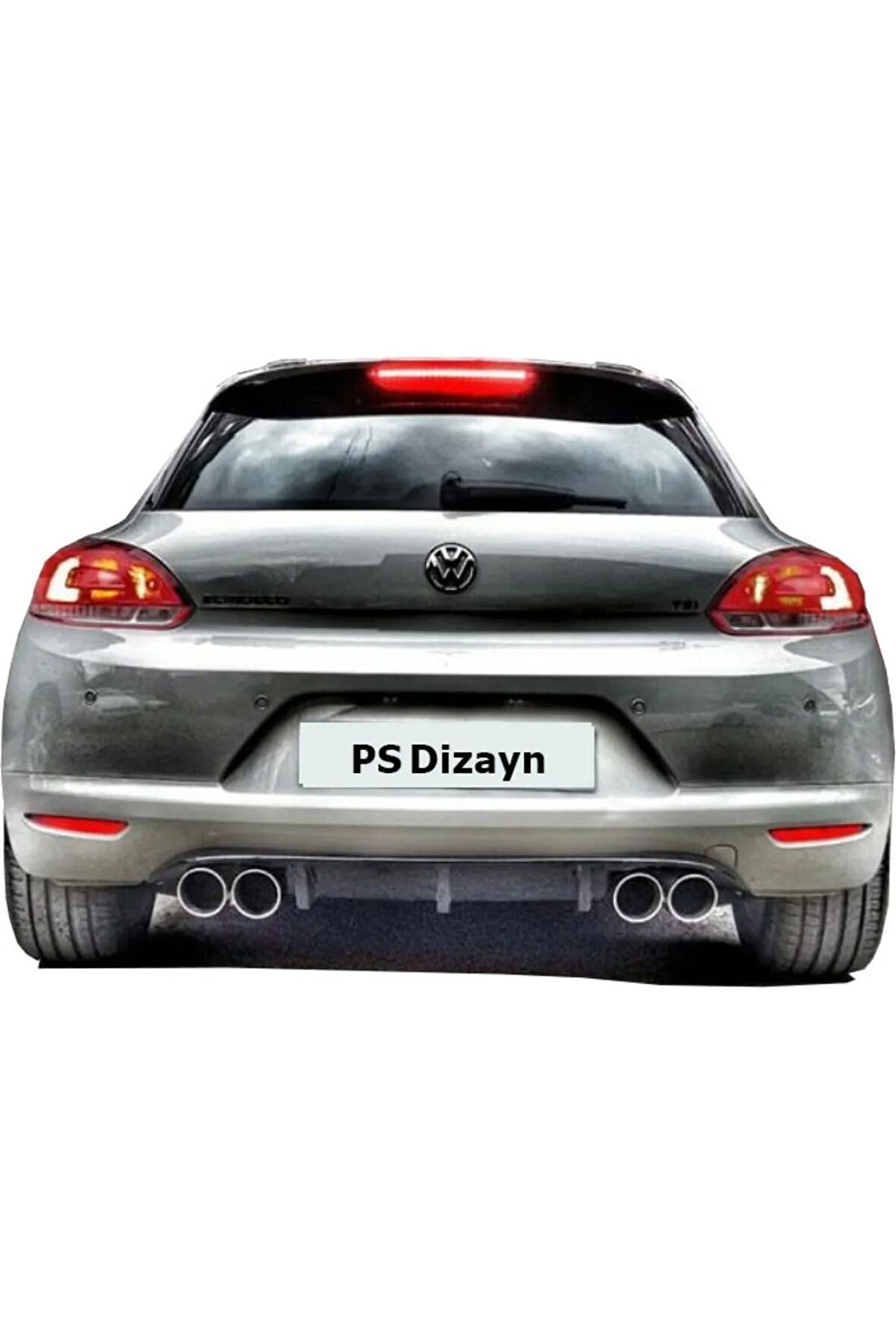 Volkswagen Scirocco (2009-2014) Makyajsız Ps Arka Tampon Eki - Difüzör (plastik)