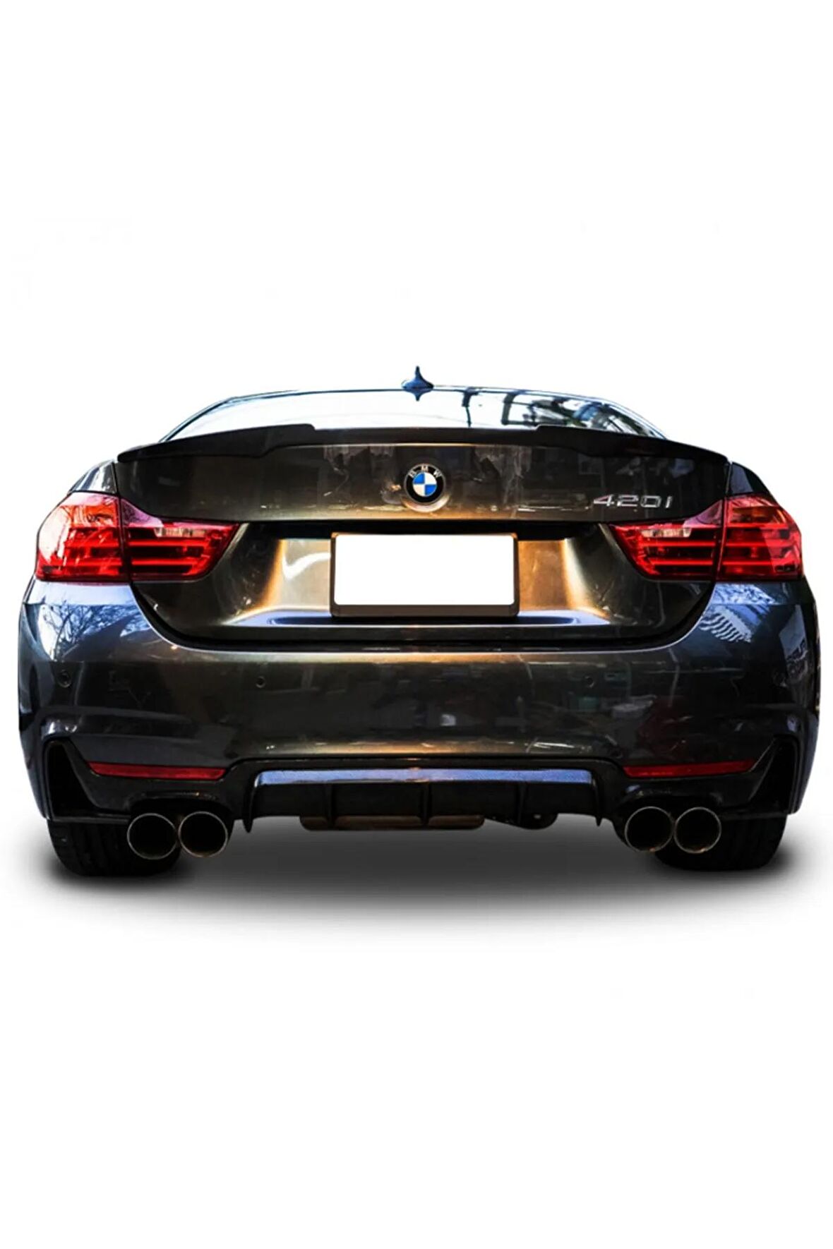 Bmw 4 Serisi F32 F33 F36 M-perfomance Sağ-sol Cift Cıkış Arka Tampon Eki - Difüzör (plastik)