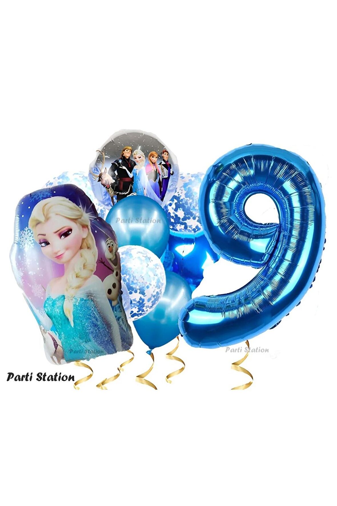 Frozen Elsa 9 Yaş Balon Set Karlar Ülkesi Frozen Elsa Konsept Doğum Günü Parti Helyum Balon Buketi