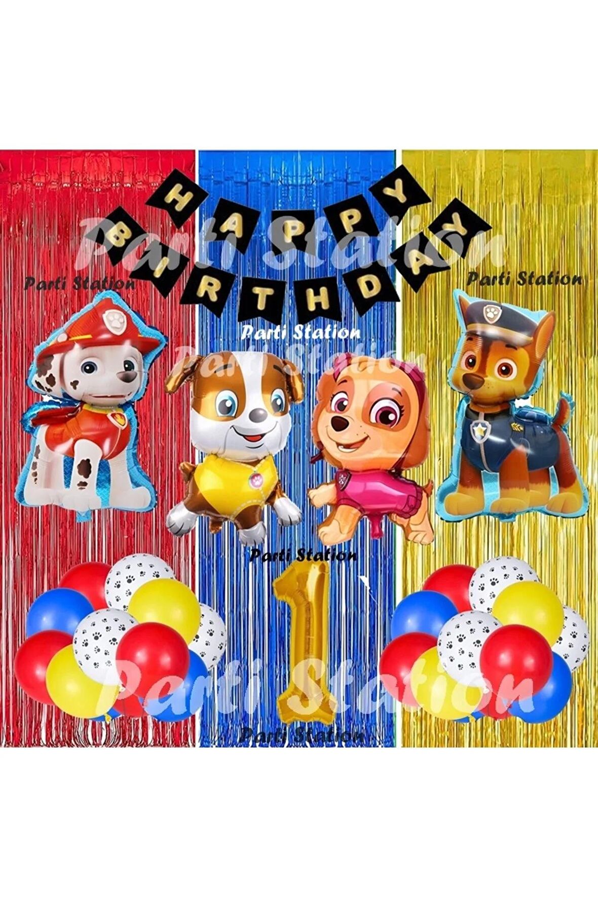 Paw Patrol Balon Set 1 Yaş Paw Petrol Marshall Chase Skye Rubble Doğum Günü Parti Folyo Balon Seti
