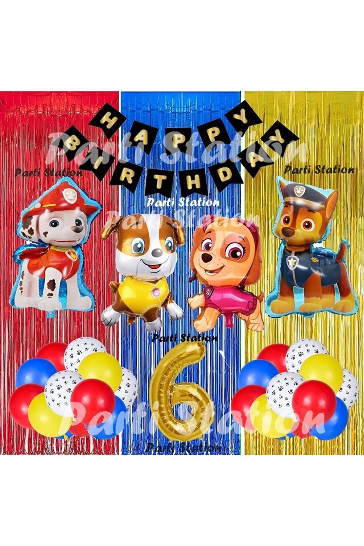 Paw Patrol Balon Set 6 Yaş Paw Petrol   Chase Skye Rubble Doğum Günü Parti Folyo Balon Seti