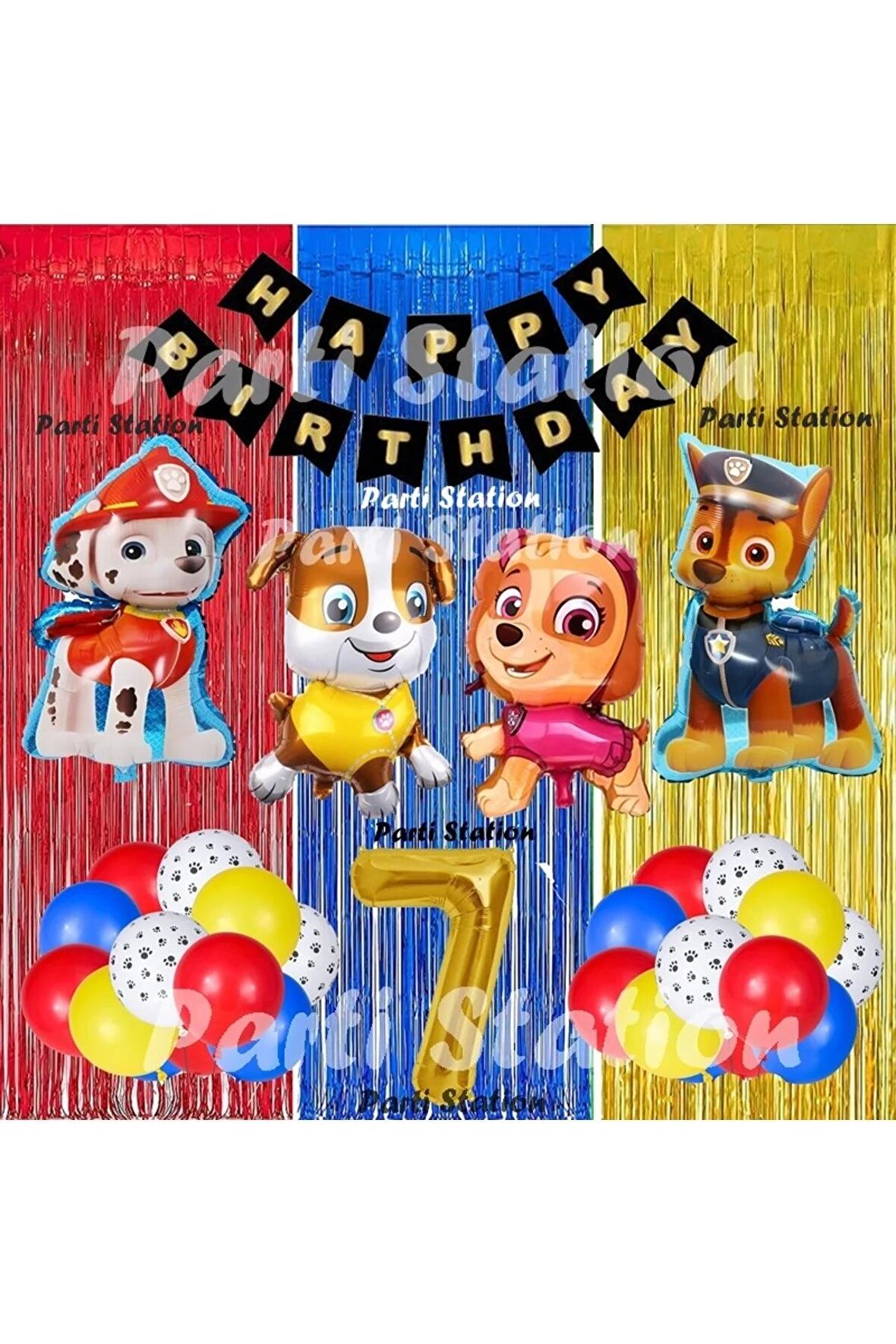 Paw Patrol Balon Set 7 Yaş Paw Petrol Marshall Chase Skye Rubble Doğum Günü Parti Folyo Balon Seti