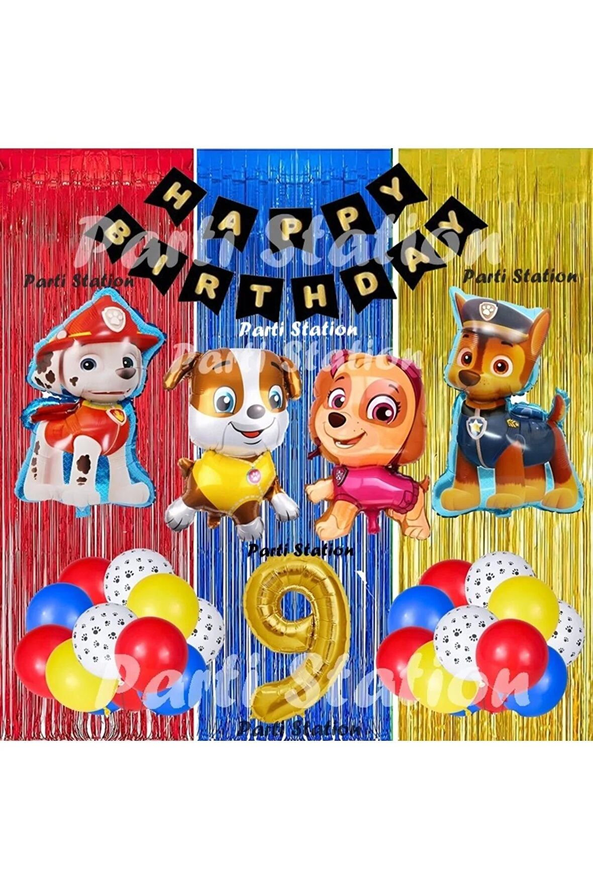 Paw Patrol Balon Set 9 Yaş Paw Petrol Marshall Chase Skye Rubble Doğum Günü Parti Folyo Balon Seti